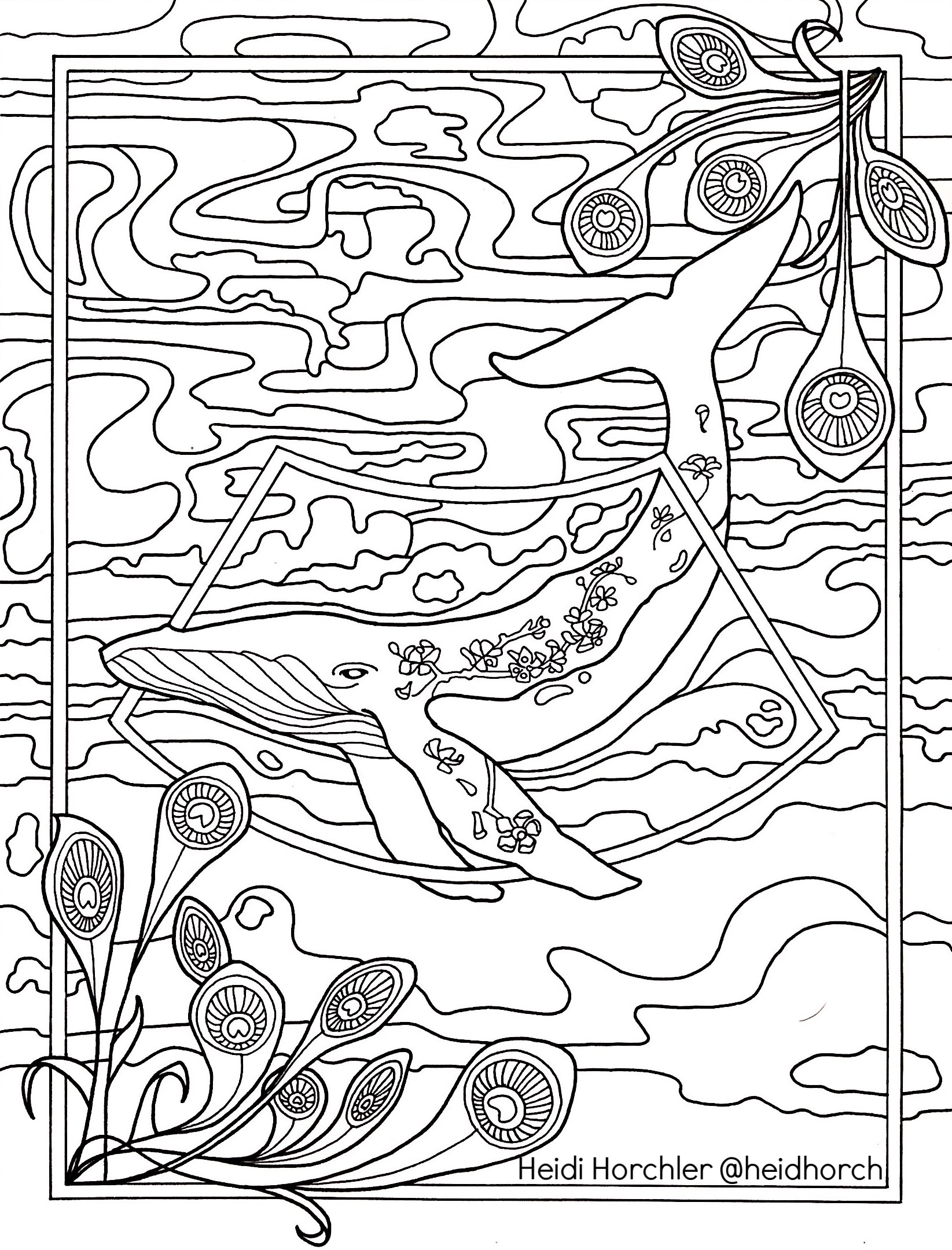 The Tattooed Whale - Daydream Odyssey coloring page