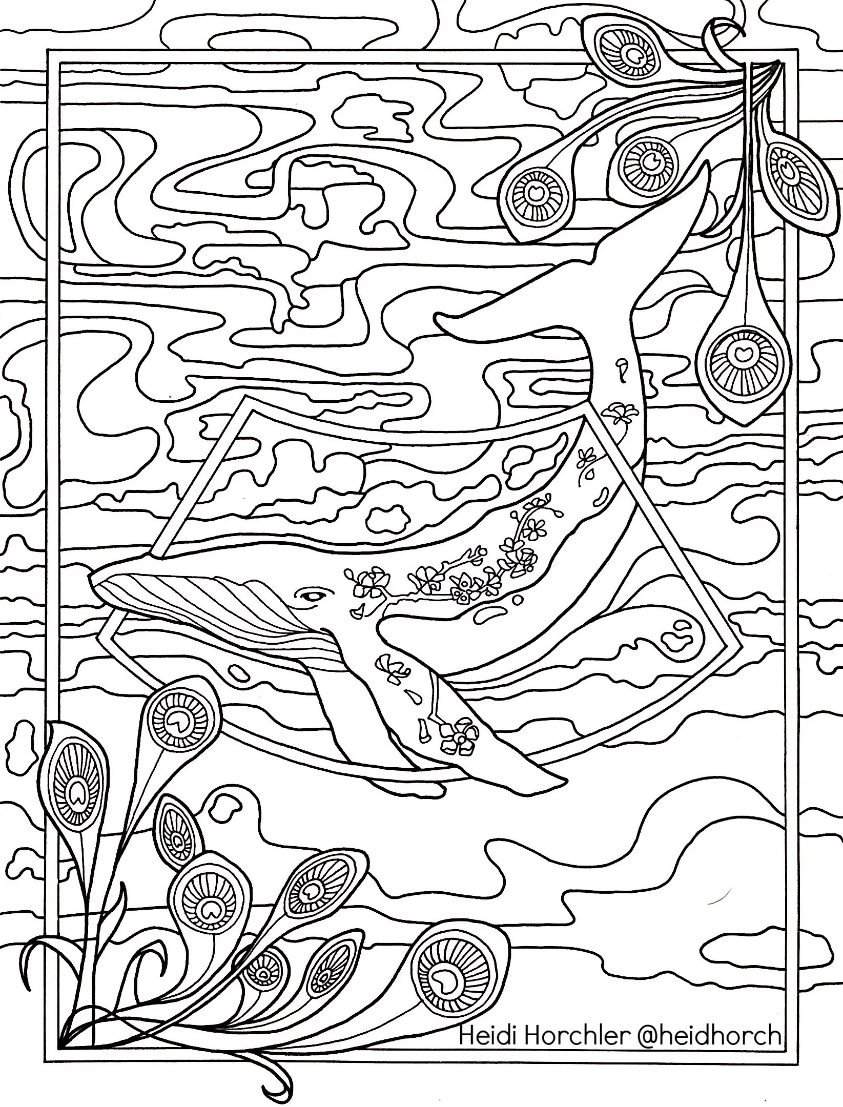 The Tattooed Whale - Daydream Odyssey coloring page