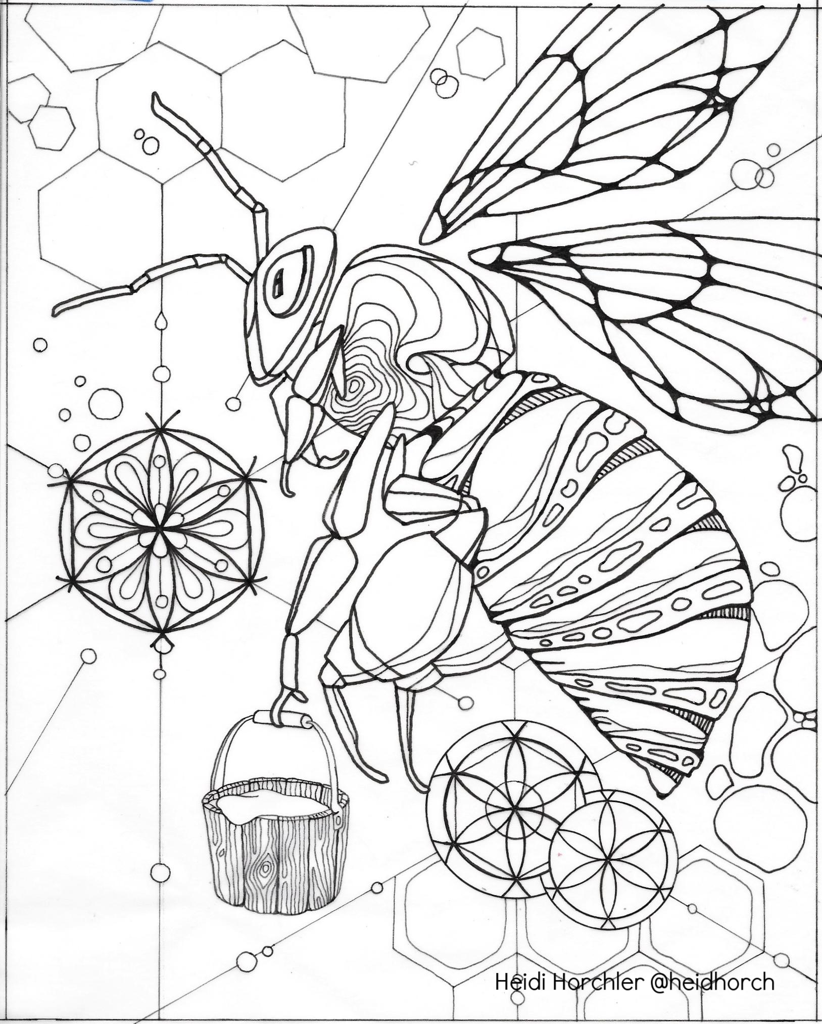 Bee - Daydream Odyssey coloring page