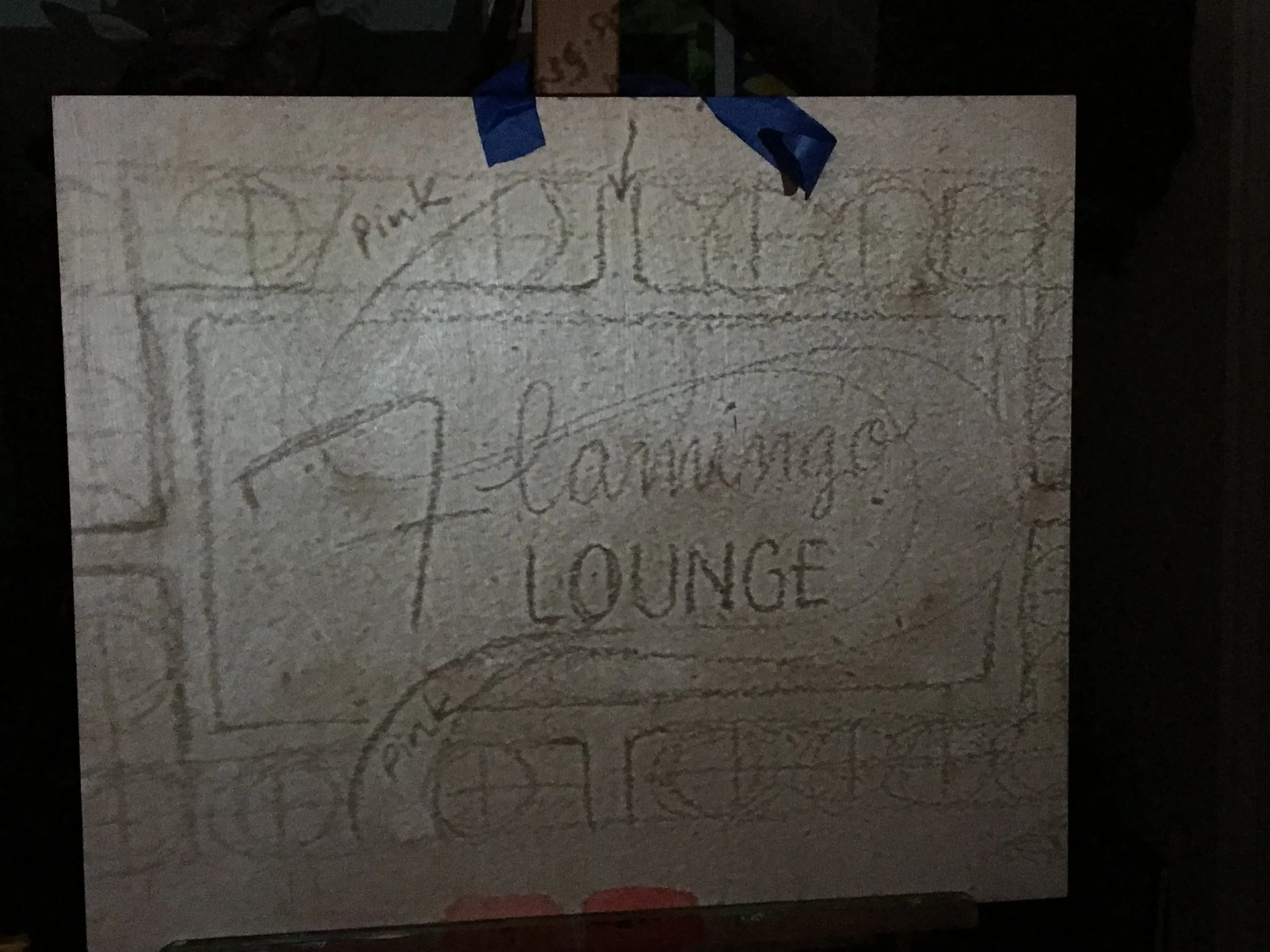 I used an Aaxa pico pocket projector to project my sketch onto the panel.