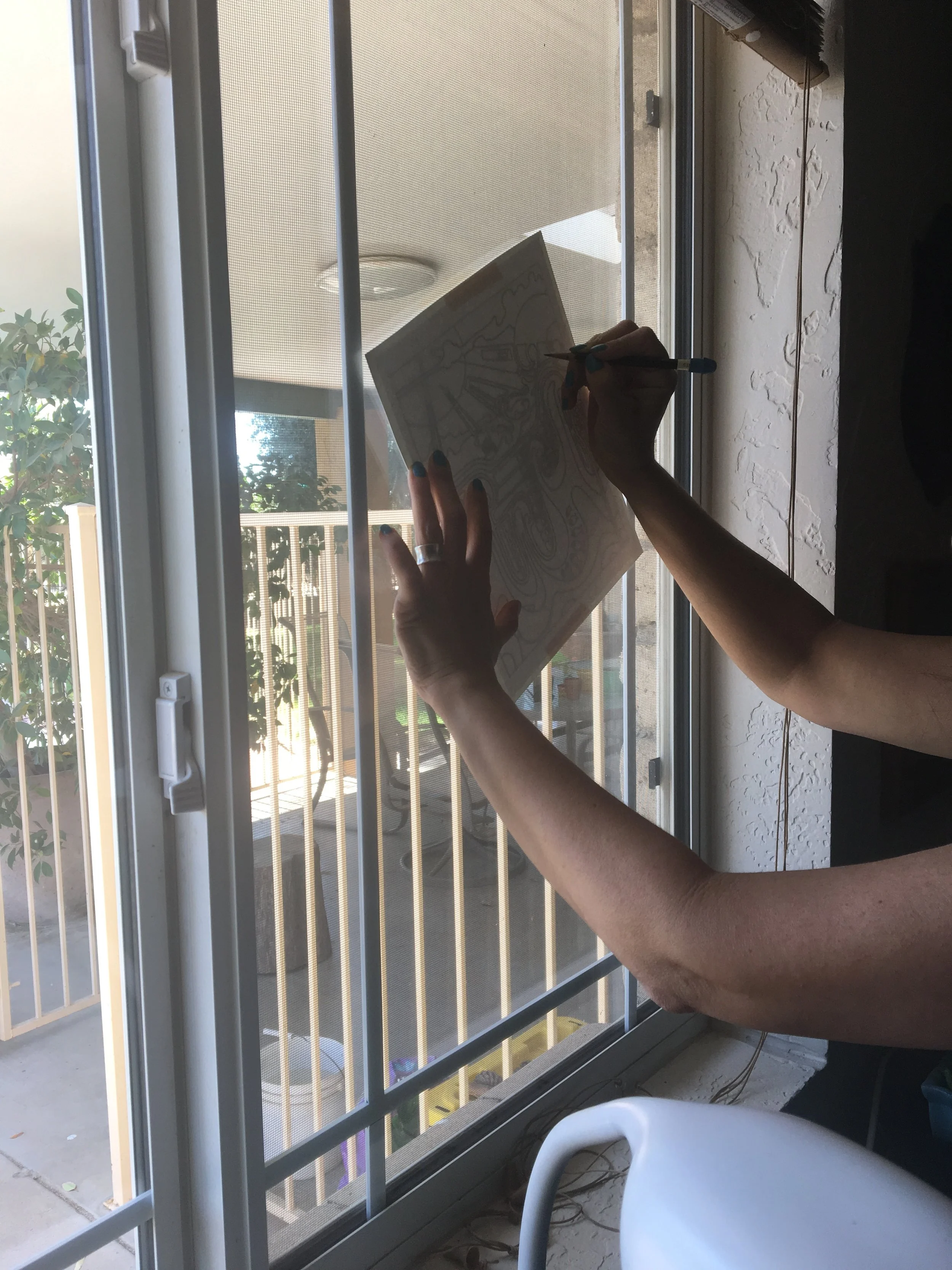  I have a light pad for tracing but sometimes I like the window better 