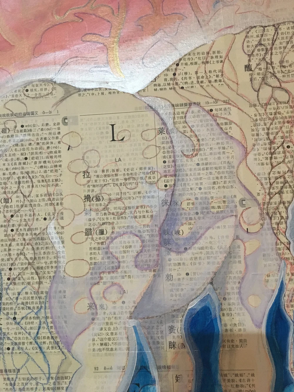 Watercolor pencil &amp; Acrylic