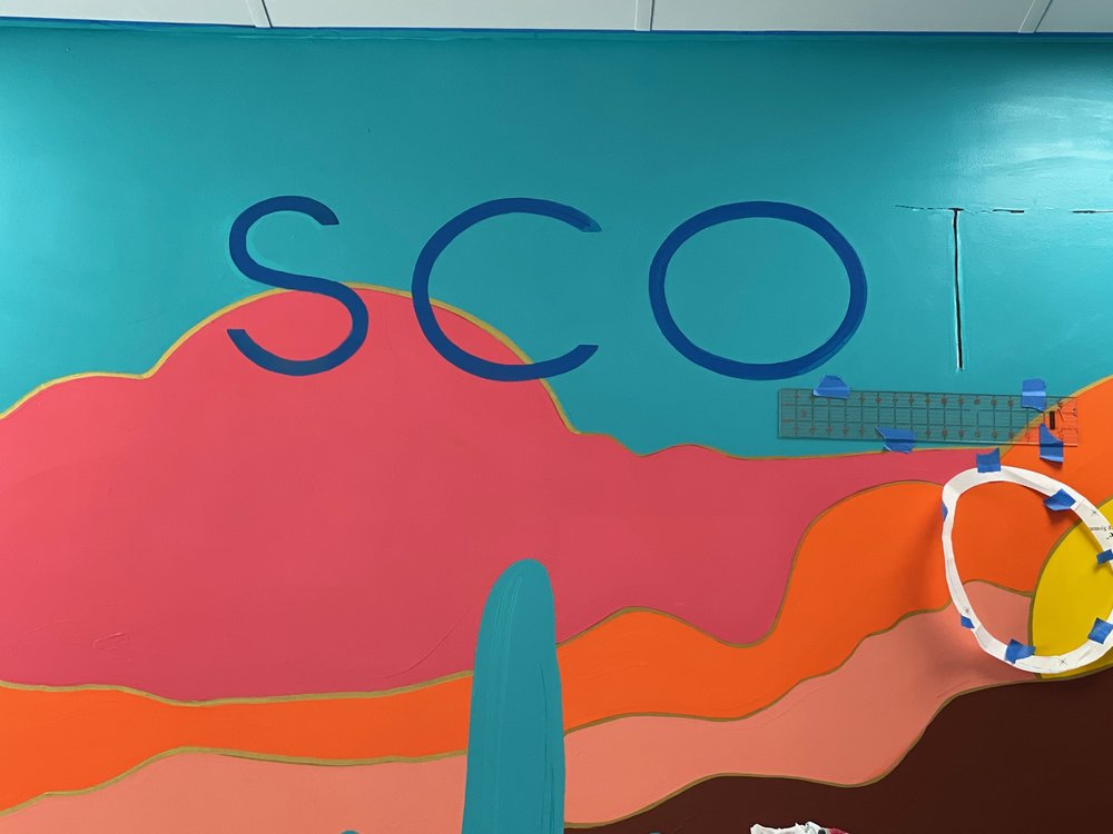  mural progress - working out the lettering 