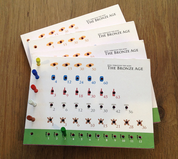 Pegboards from Roll Through the Ages: the Bronze Age
