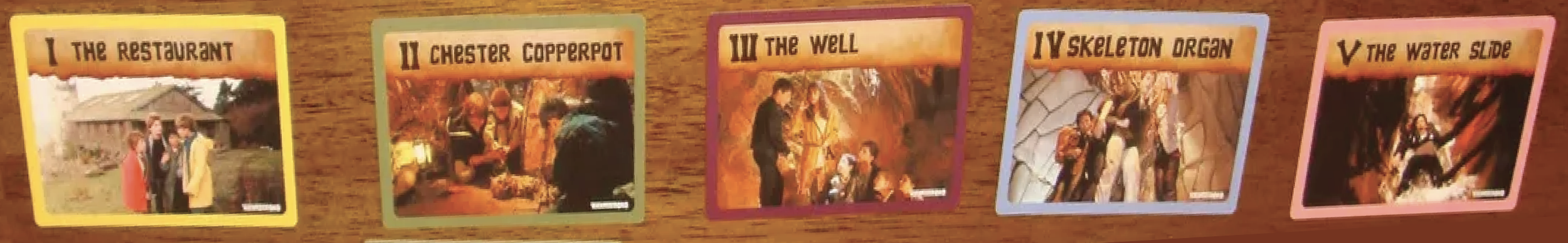 Five location cards from The Goonies: Adventure Card Game