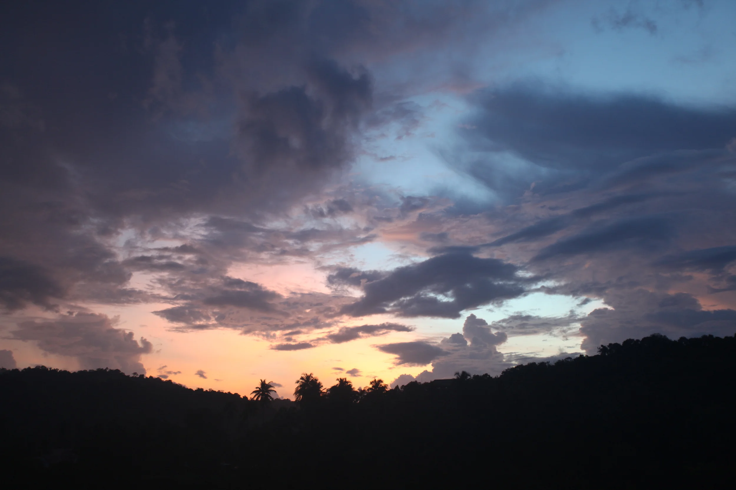 sunset over hills, langkawi, malaysia