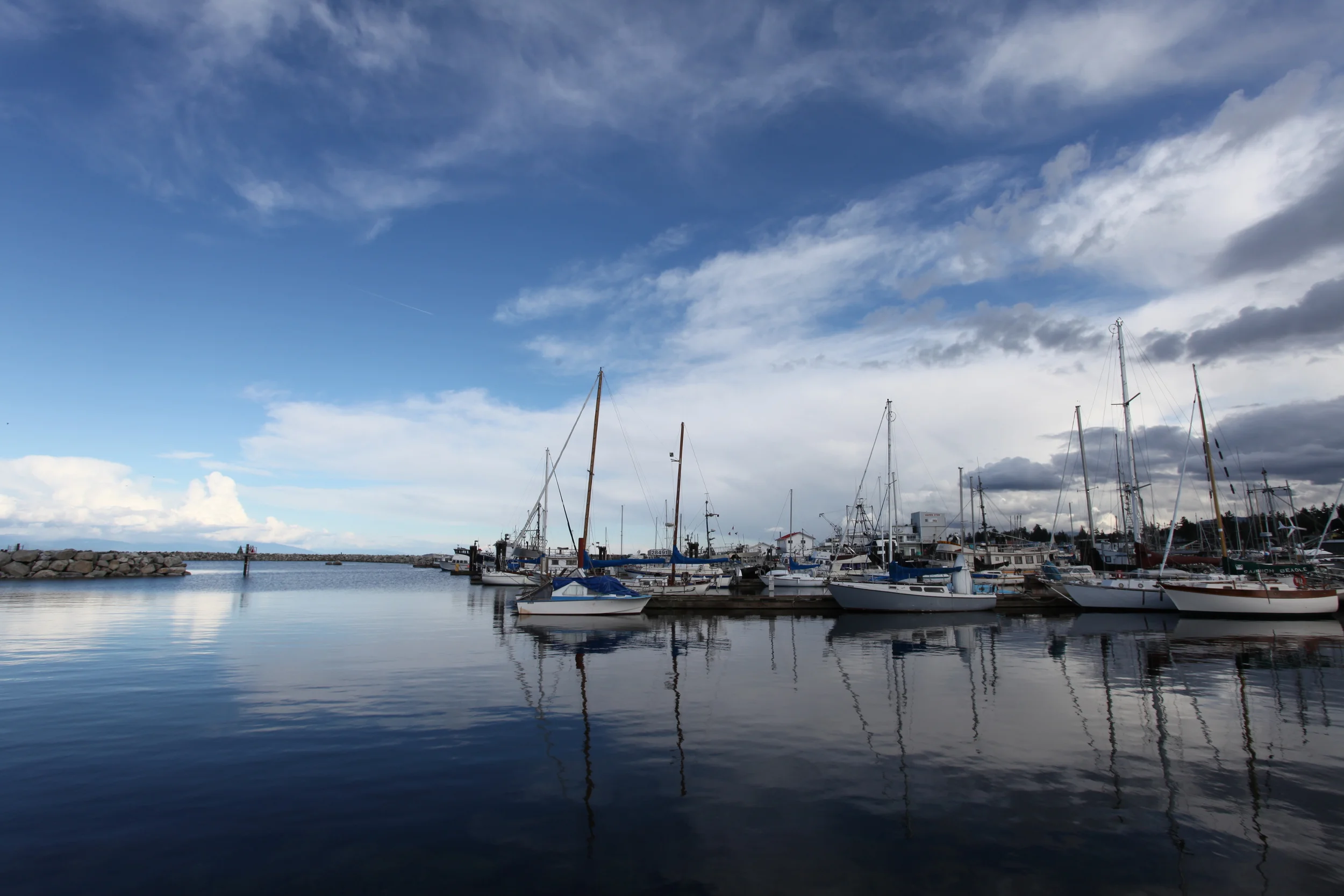 boats at french creek harbour, parksville, british columbia, canada