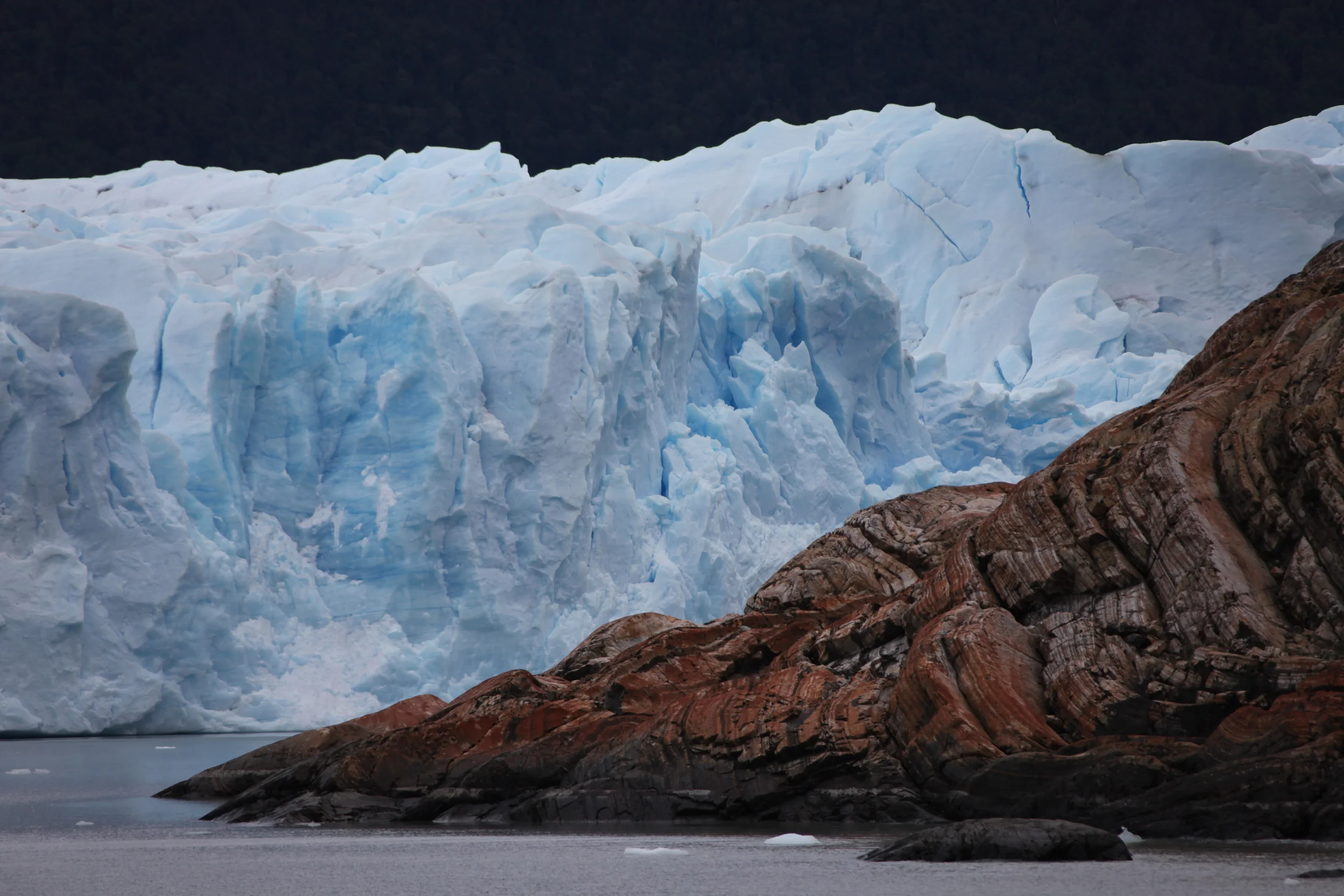 earth and water contrast, perito moreno glacier, argentina