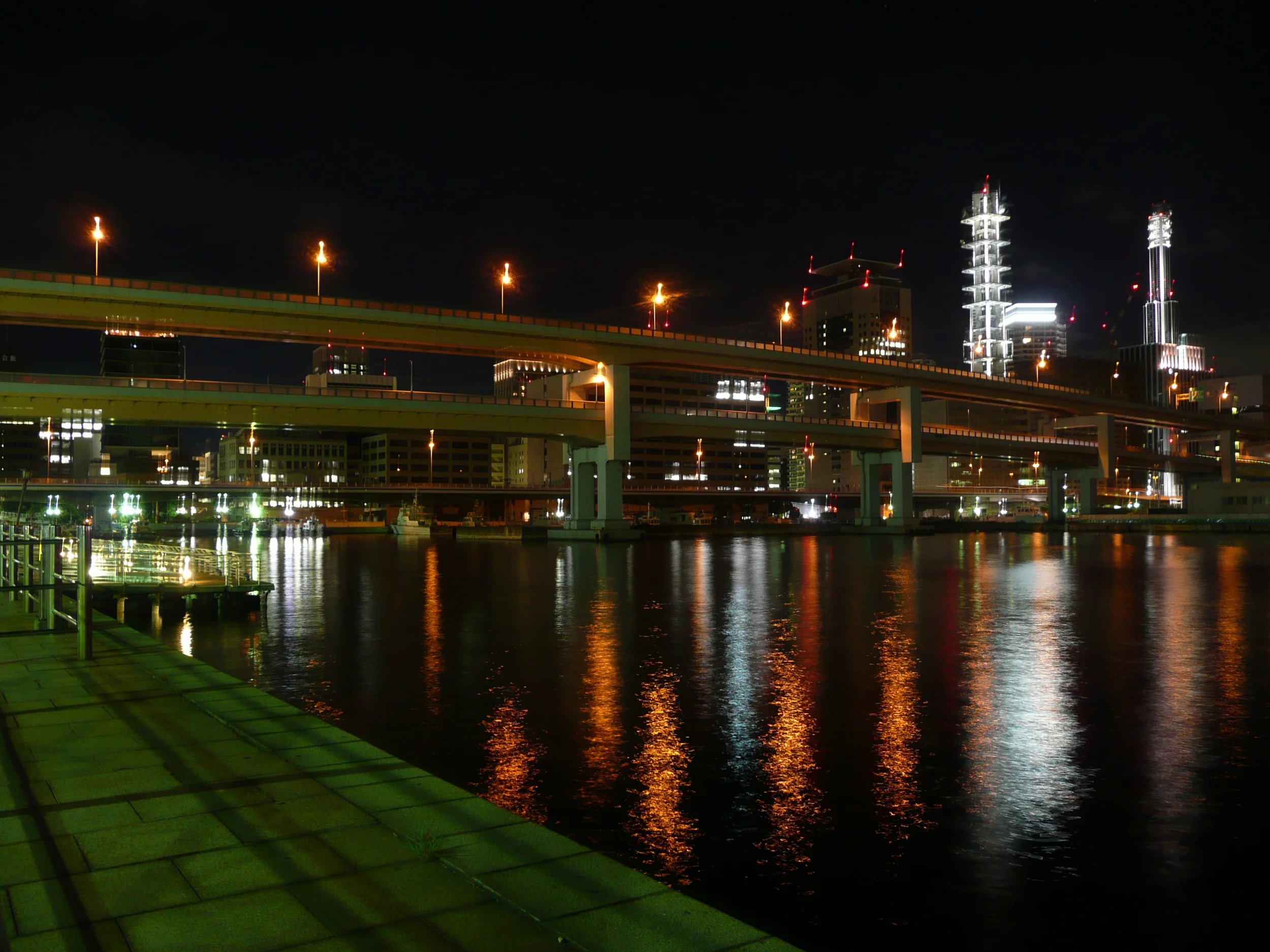 city at night, kobe, japan