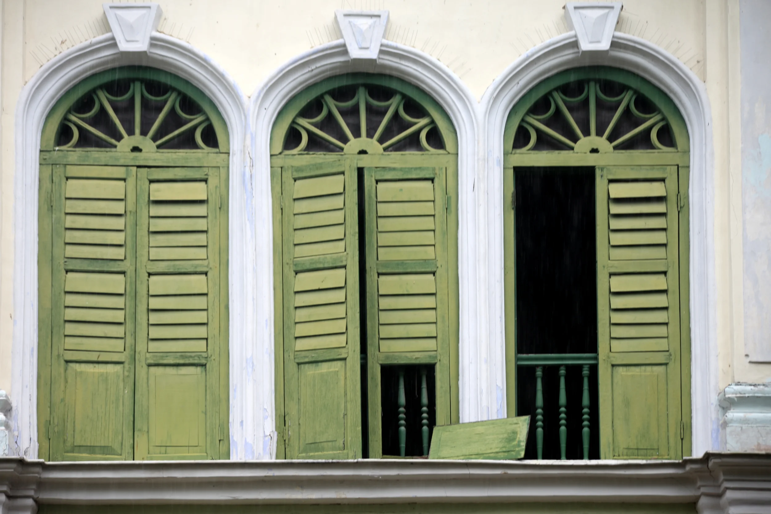 broken shutters, georgetown, malaysia