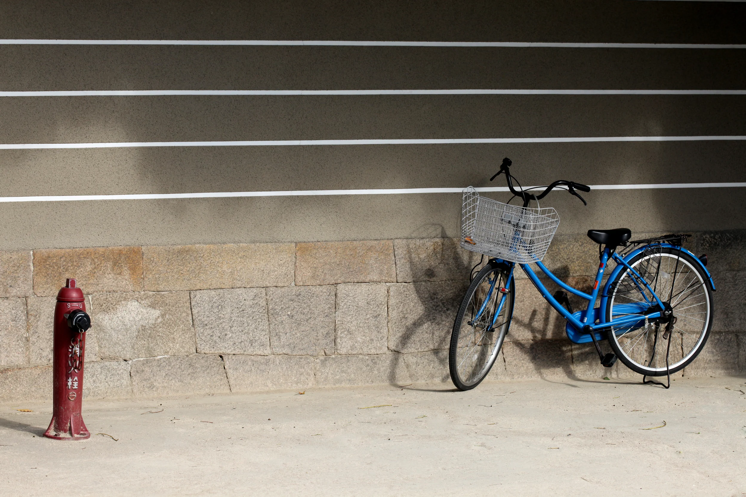 blue bicycle, osaka, japan