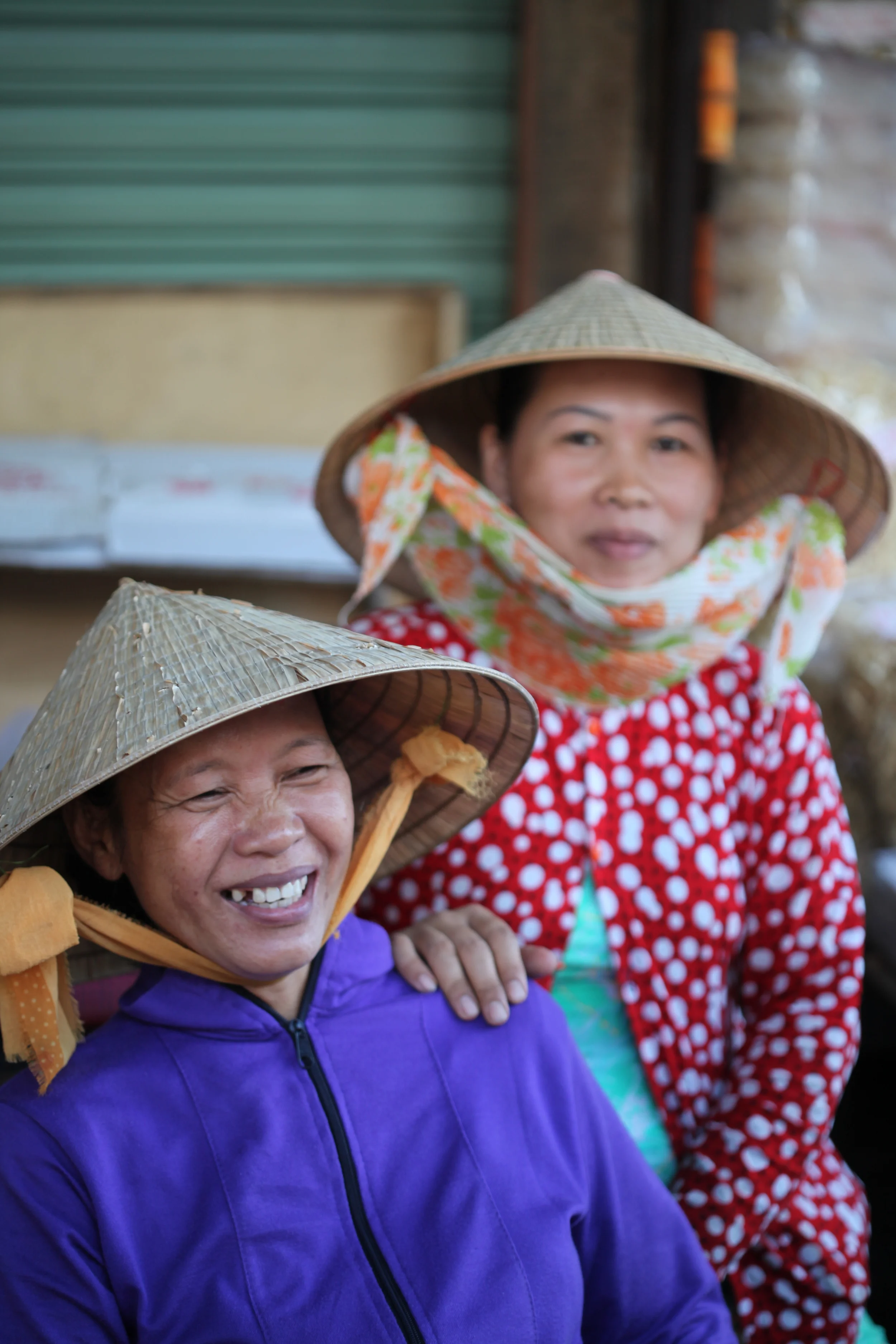 women smiling, nha trang, vietnam