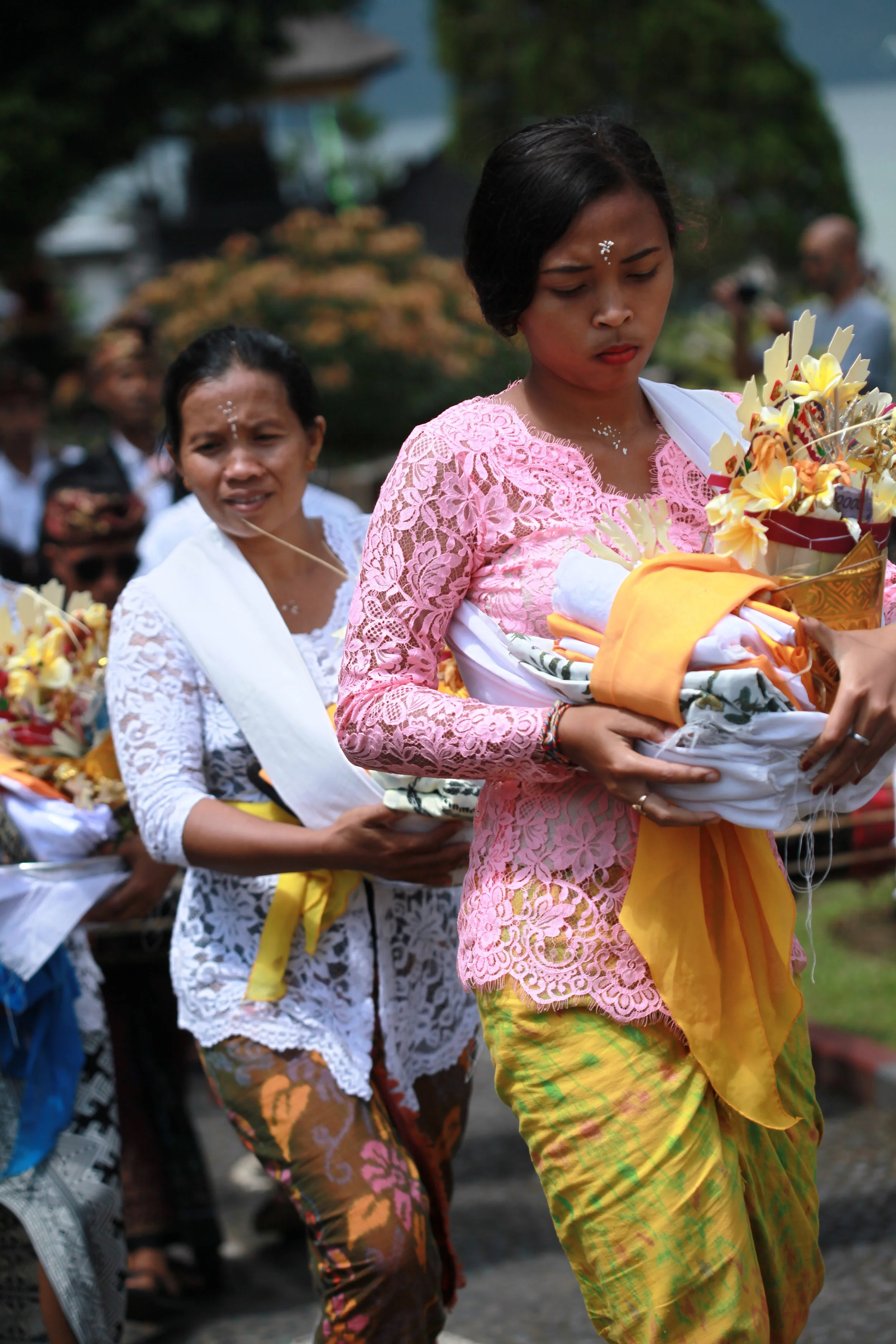 offerings procession, bali, indonesia