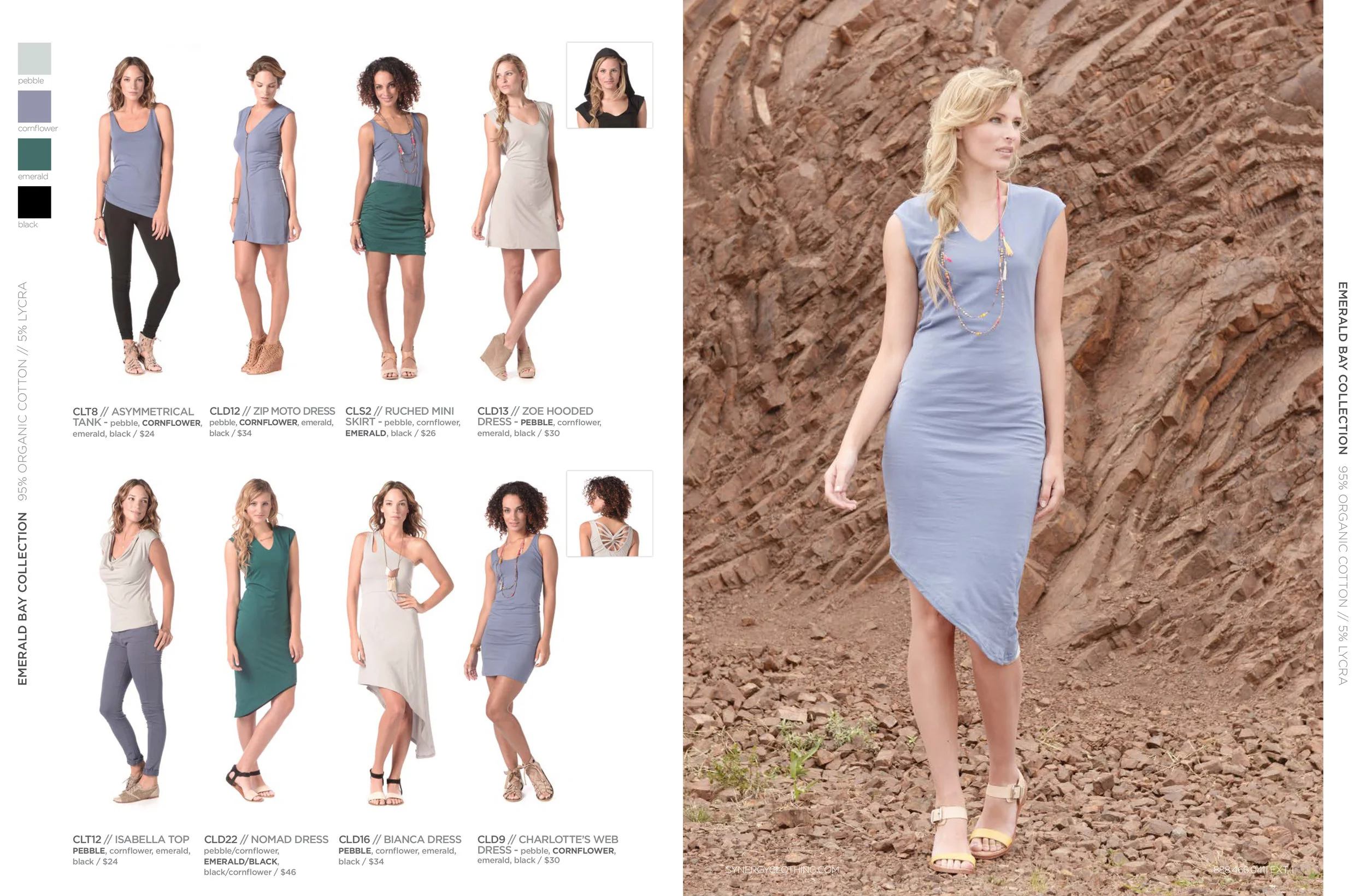 -Models look younger and have a more natural look -Page layout has been updated so the most eye catching lifestyle image is on the right hand side of the spread -Lighting and color is balanced between images. Images are not over processed -The word "organic" is added EVERYWHERE it applies (i.e. "cotton" is always written "organic cotton")