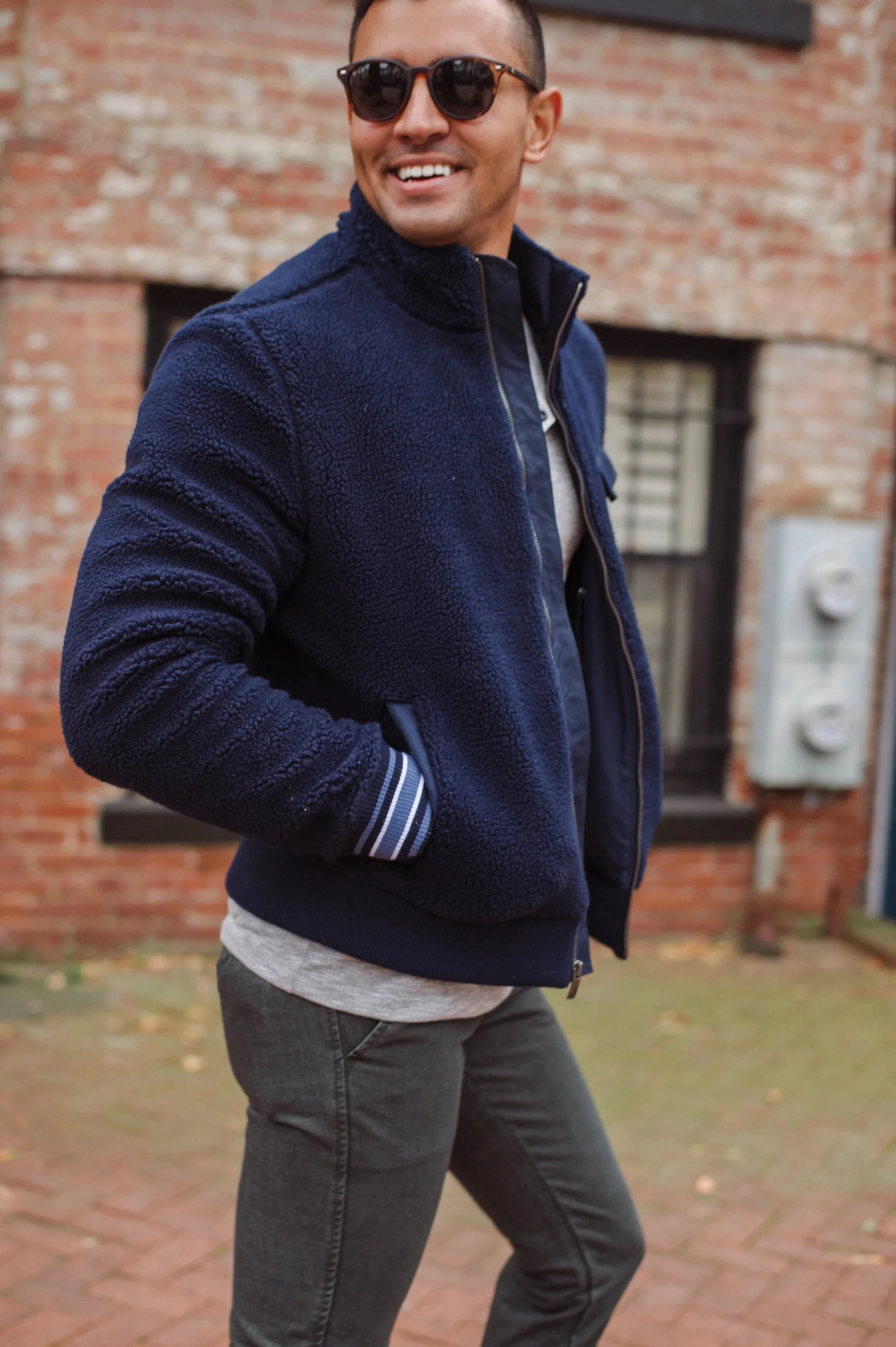 Dark Blue Bomber Jacket Outfit Men Navy Peacoat Outfit Navy Blue