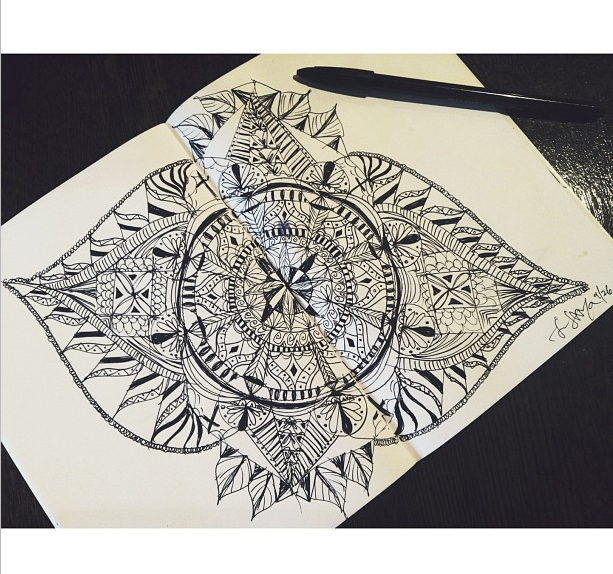 Moleskine Mandala Scribbles While Making Boba