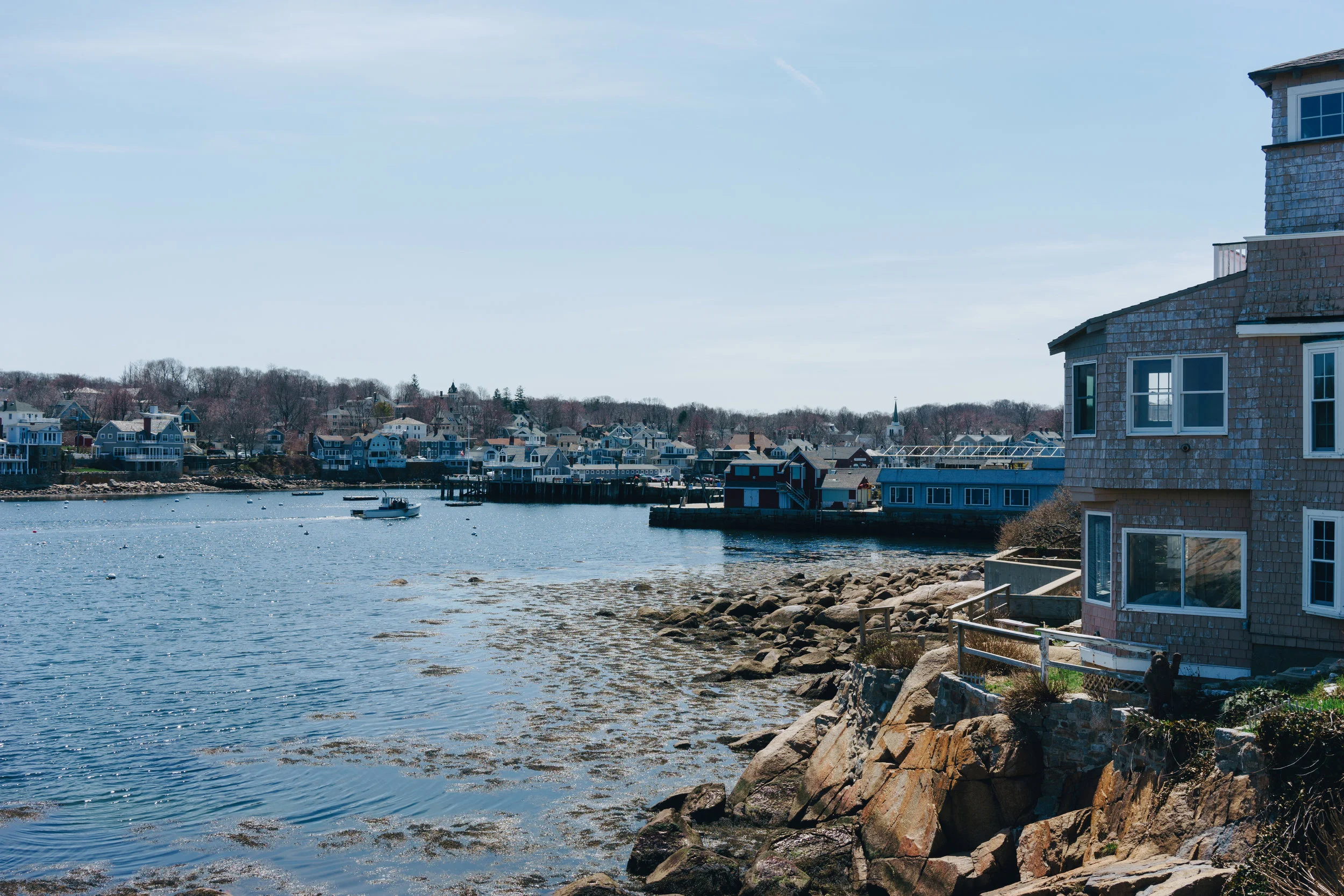 A very picturesque seaport town, much like what you'd see in movies.