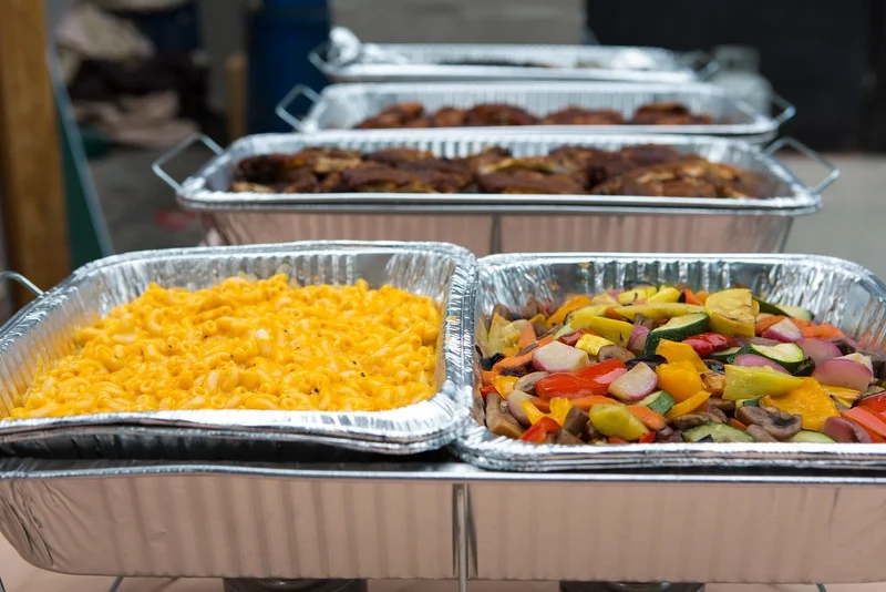 Mac & Cheese, Charred Veggies and some smoked meats made a delicious meal for this private event!