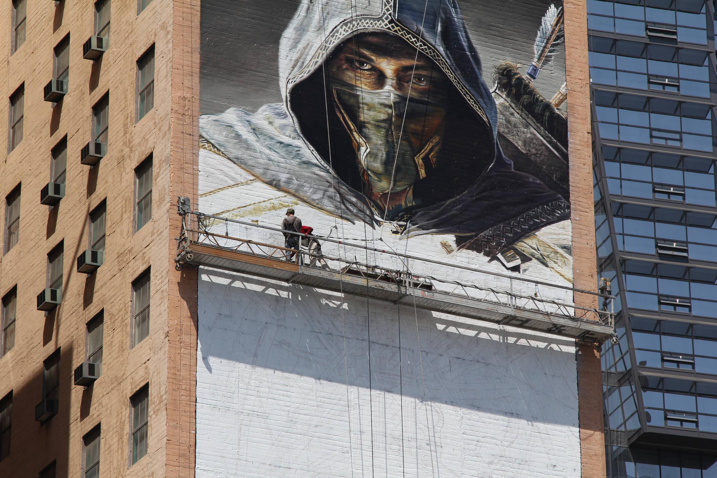 Publicity painting on L.A. Building