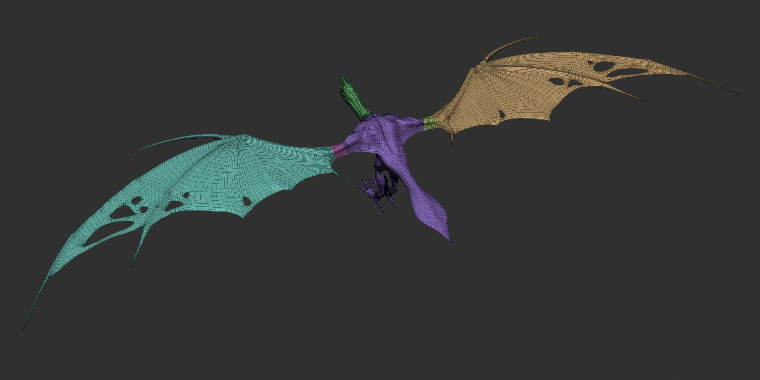 The Zbrush Polygroup determine the uv maps to be use for the displacement and texture. I cut strategically the Vulture in 8 peaces. This technique can give me the possibility to add more details where I really need it. Each polygroup have around 15 millions polygons for a total of 120 millions poly for the entire creature. Riddick © 2013 Universal Pictures Entertainment One
