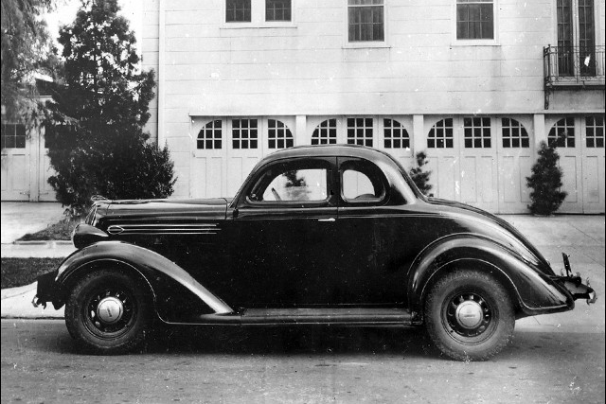 Fred Hunter's Plymouth at the arrest scene that carried weapons - FBI photo