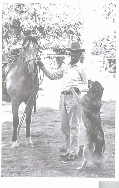 Winstead in 1959 at home in retirement - This photo was provided by Mr. Gene Moser whose father was a Bureau of Indian Affairs Agent, and knew Winstead well after he left the Bureau. Winstead's dog was named "Rinky." 