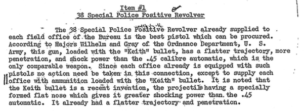 The Committe's adoption in 1933 of the .38 Special Police Positive Revolver