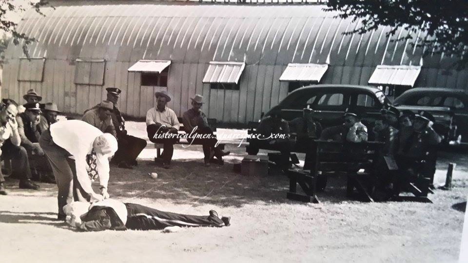 SA McIntyre, above photo, is shown here teaching a forensics class to unidentified local authorities. McIntyre spent much of his career as an FBI Instructor. (Courtesy of his niece, Susan Gilchrist)