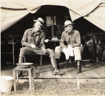 Special Agent, "Hank" Sloan (left) at the long forgotten U. S. Army/FBI training camp at Ft. Washington, &nbsp;still being utilized in 1935 with other camps in the WDC/Maryland area. (photo courtesy Sloan family)
