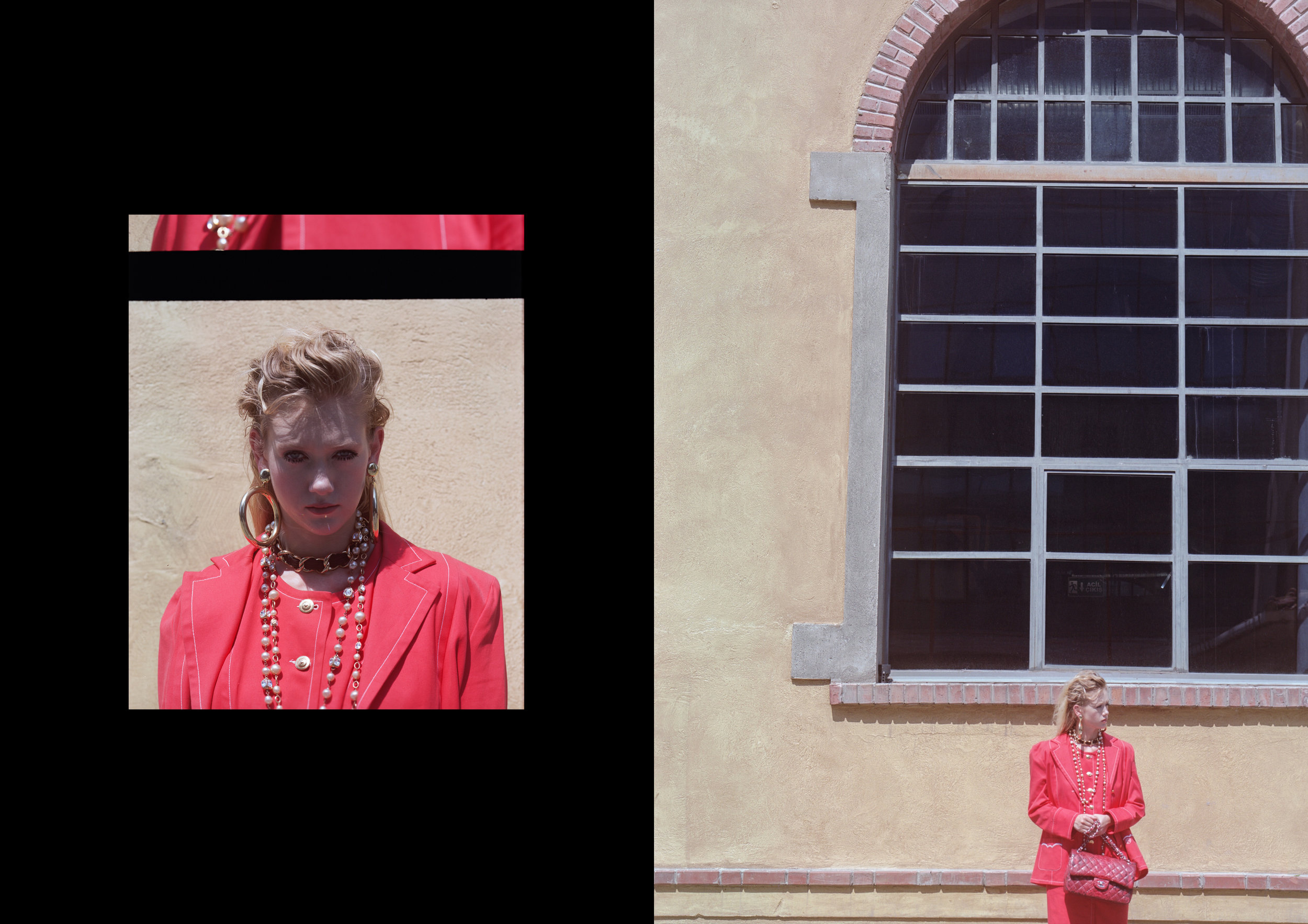 suit GIVENCHY / AU VINTAGE, choker CHANEL / AU VINTAGE, earrings + bag + necklace CHANEL