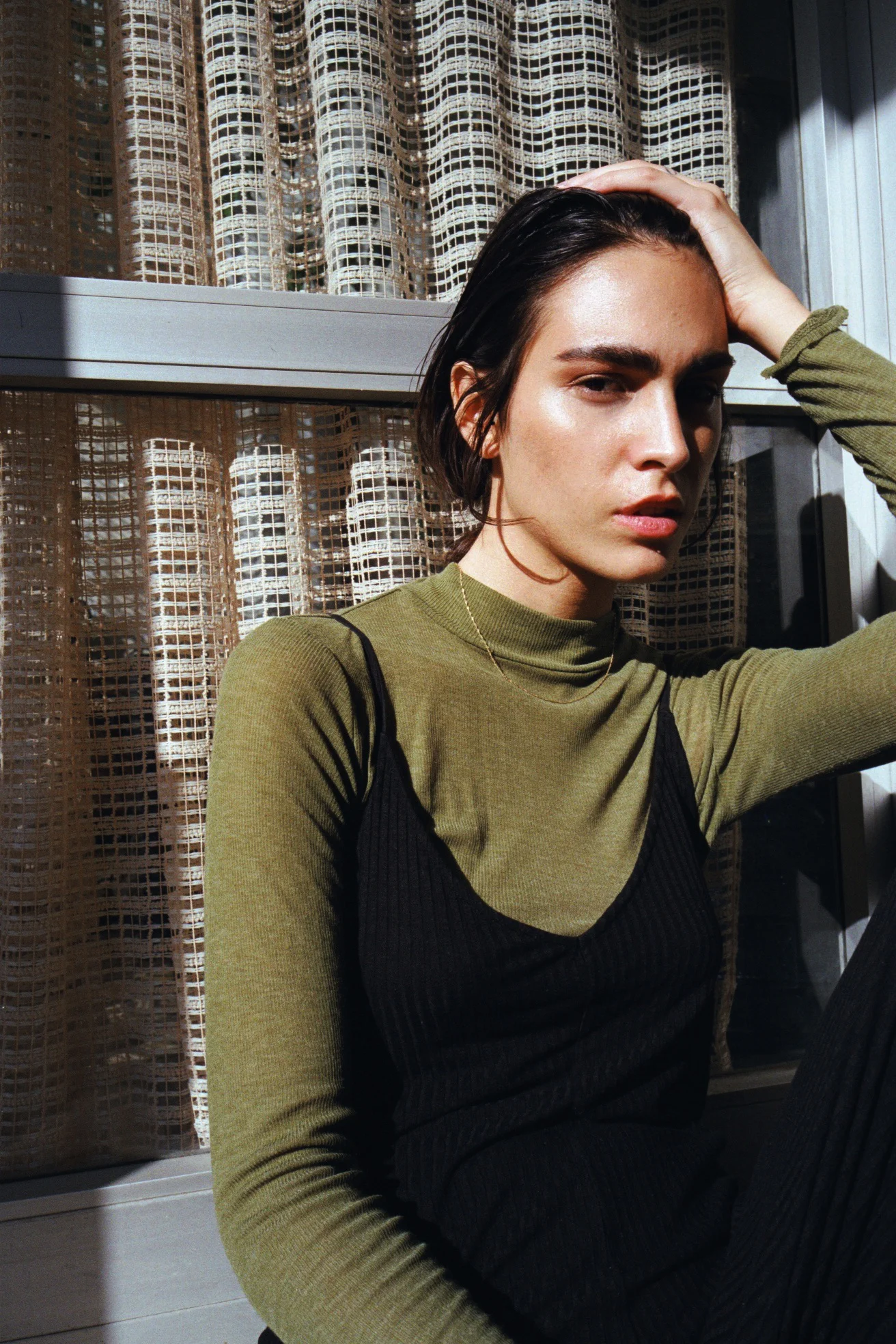 high neck top COS, jumpsuit ZARA