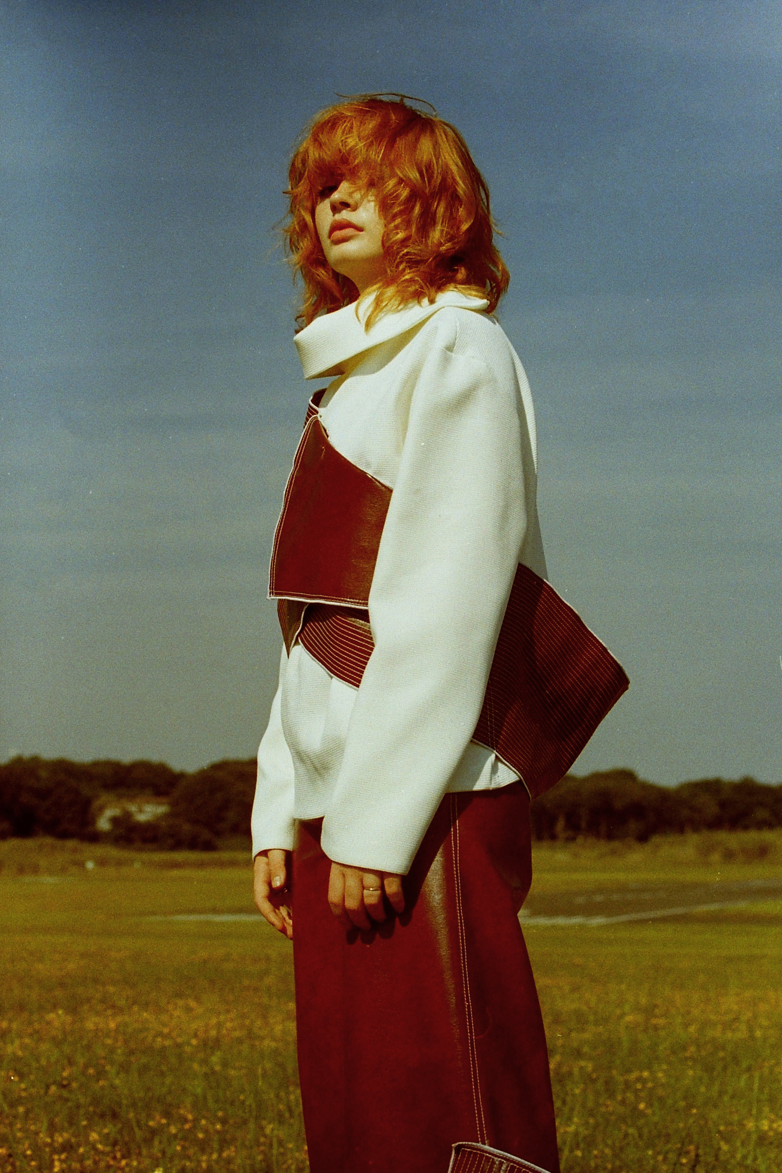 top + trousers CLAUDIA LI , white fur shoes NICHOLAS K , ring SARINA SURIANO