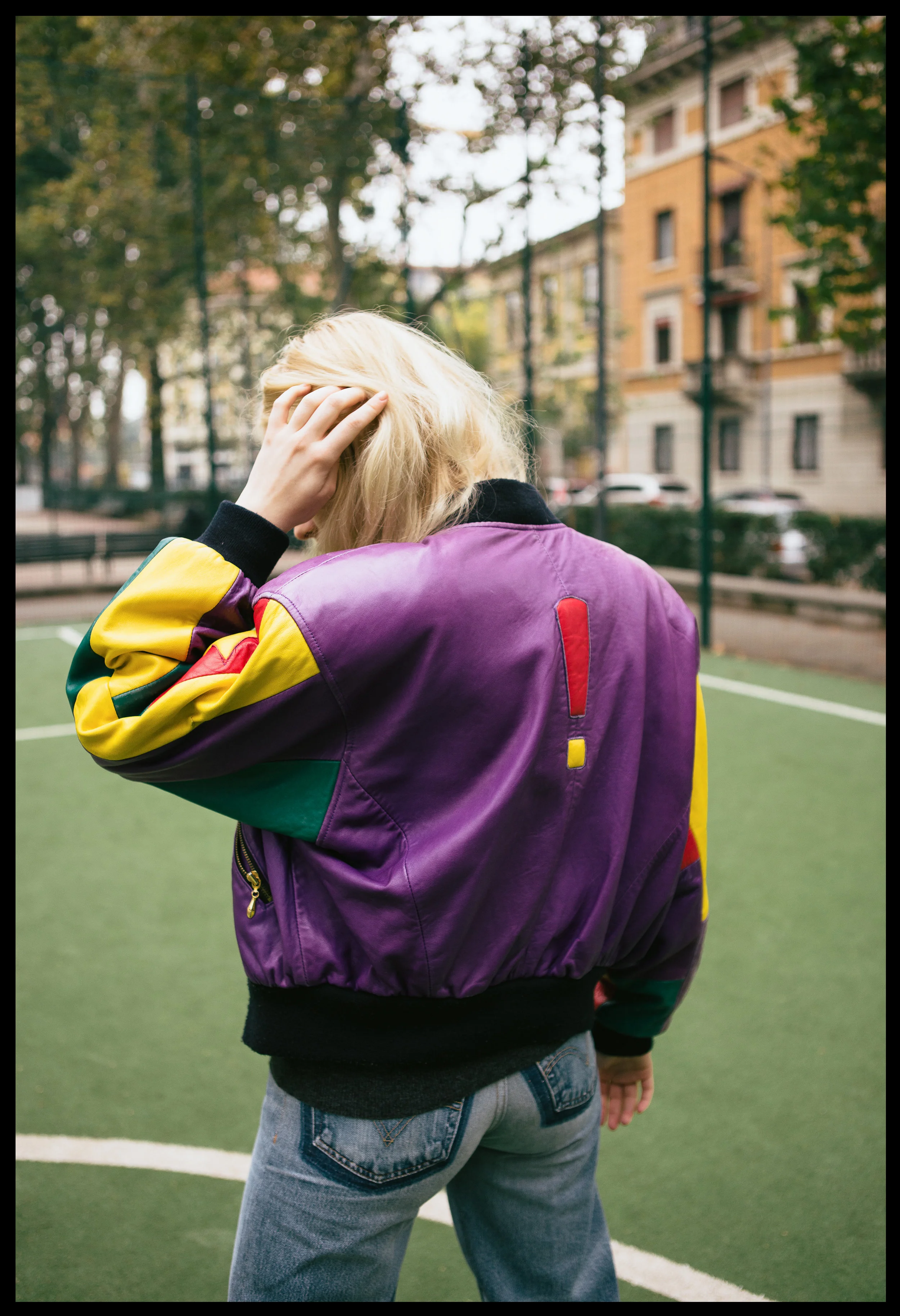 jacket VINTAGE, jumper LACOSTE, jeans RE/DONE LEVI'S, boots Elena lachi