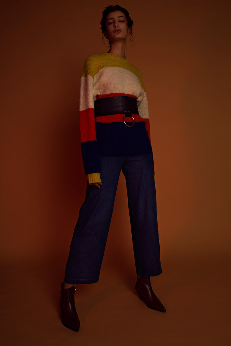 jumper ACNE STUDIOS , belt SOMETHING SHIT, jeans KLOKE 