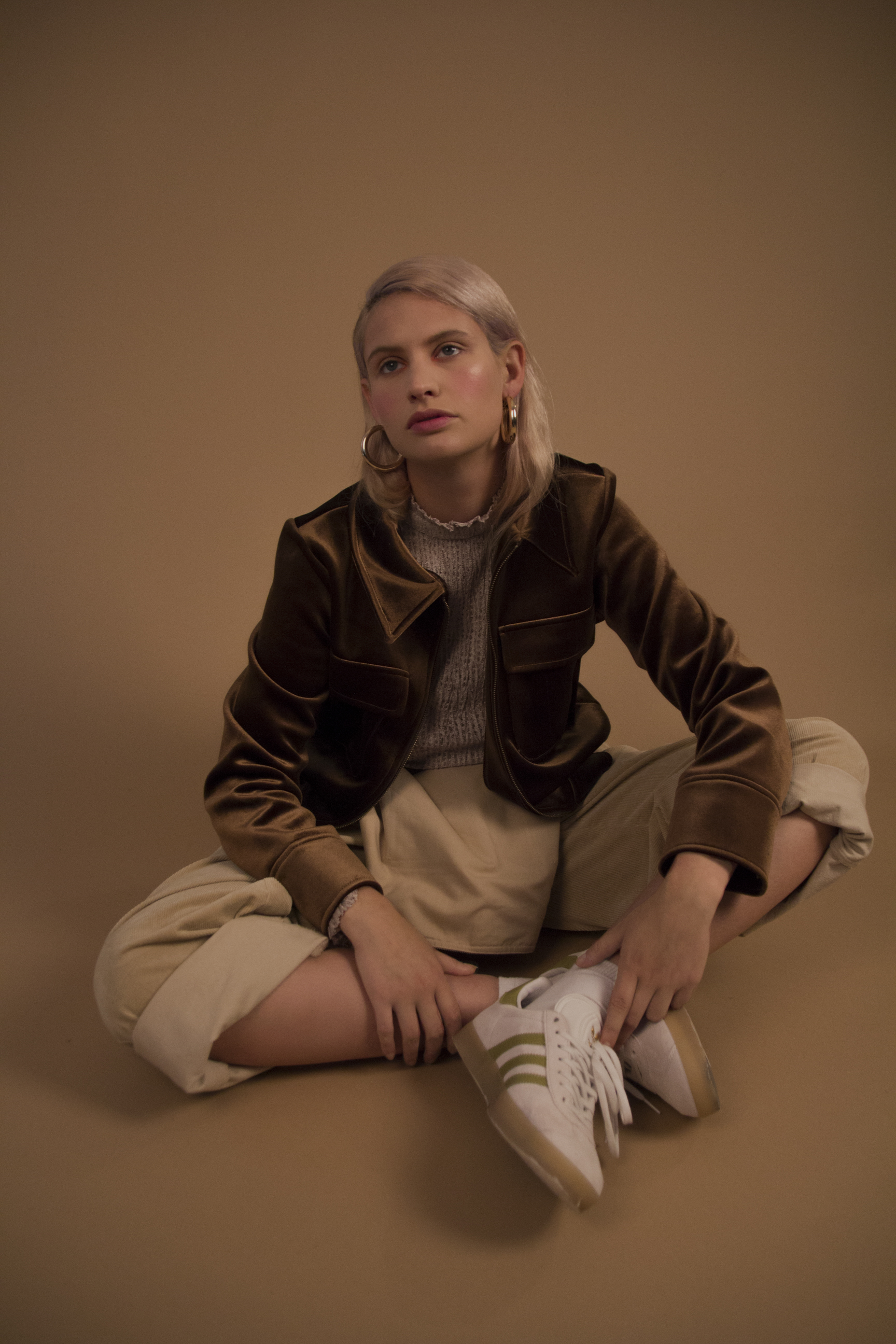 top + jacket ZARA , overalls SECLUDED CLOTHING , shoes ADIDAS
