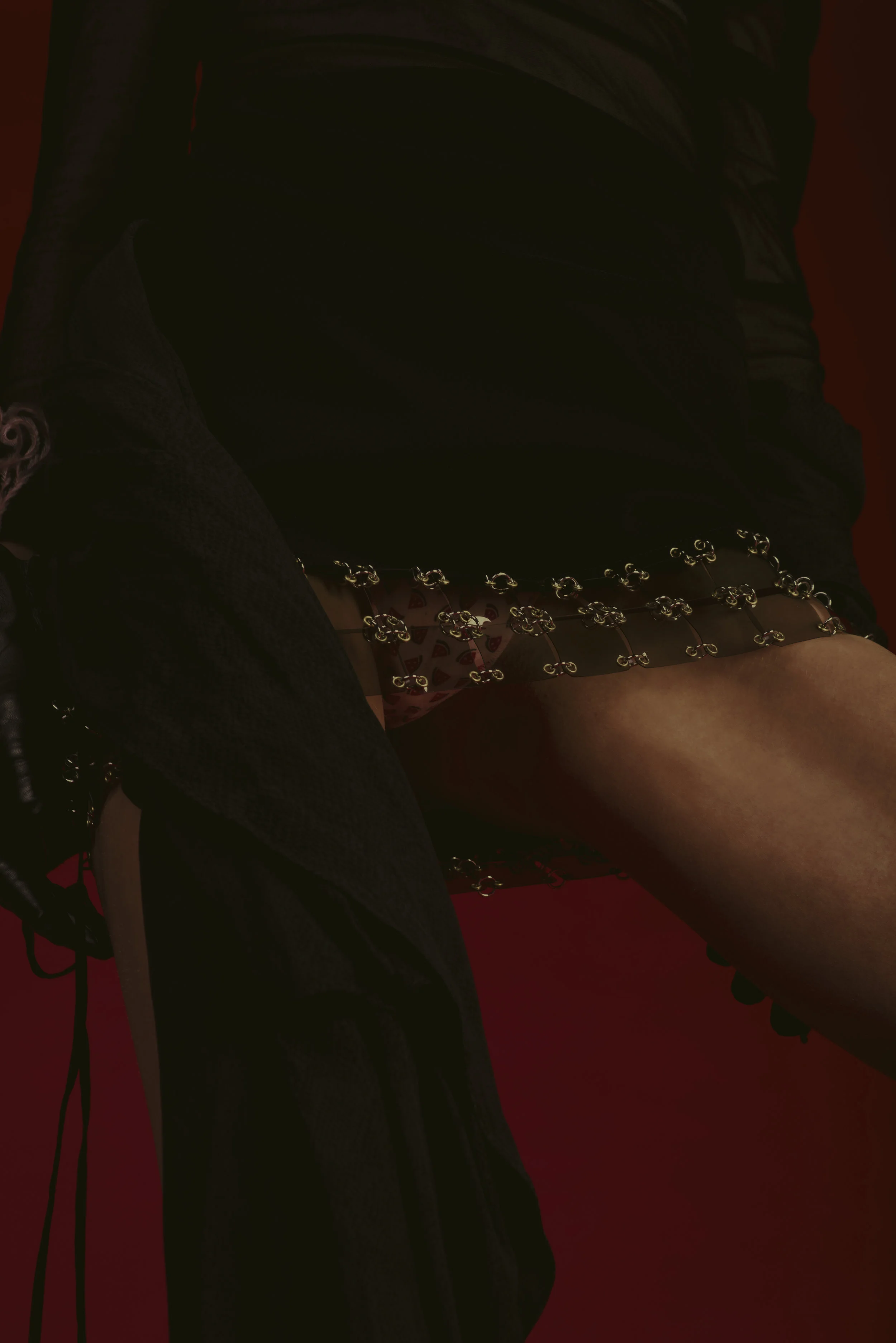 bra INDIVIDUALS, dress BCBGMAXAZRIA , gloves CHRISTOPHER KANE , skirt PACO RABANN E