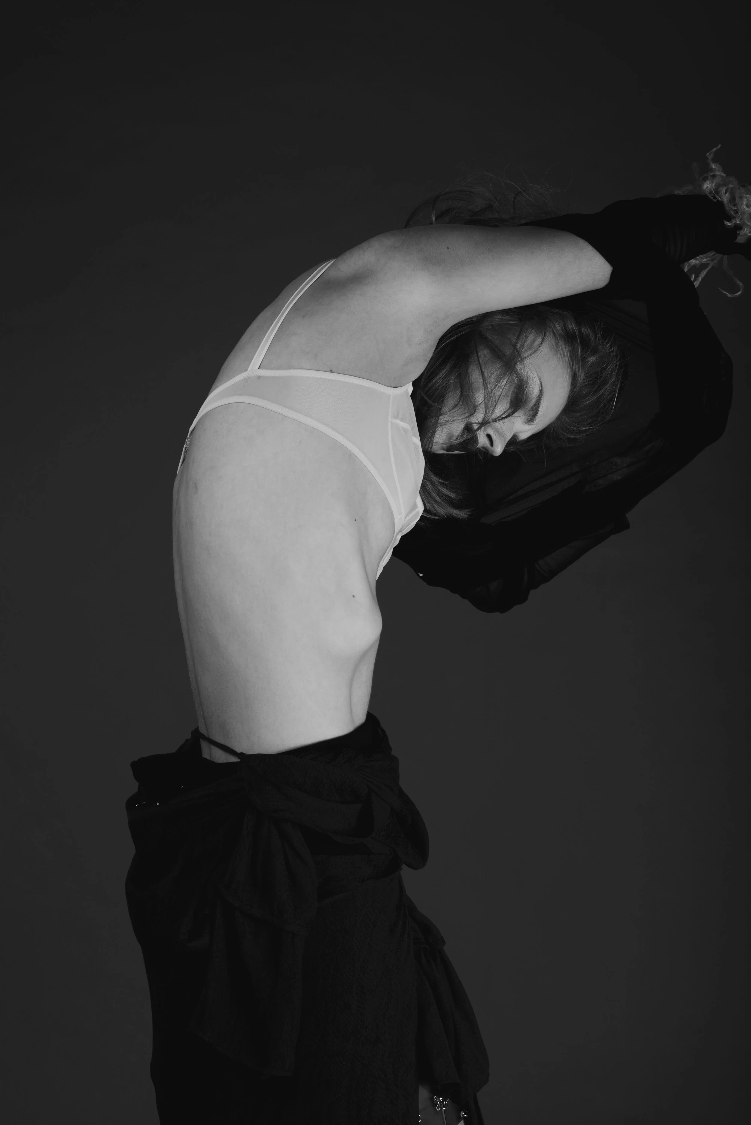 bra INDIVIDUALS, dress BCBGMAXAZRIA , gloves CHRISTOPHER KANE , skirt PACO RABANN E