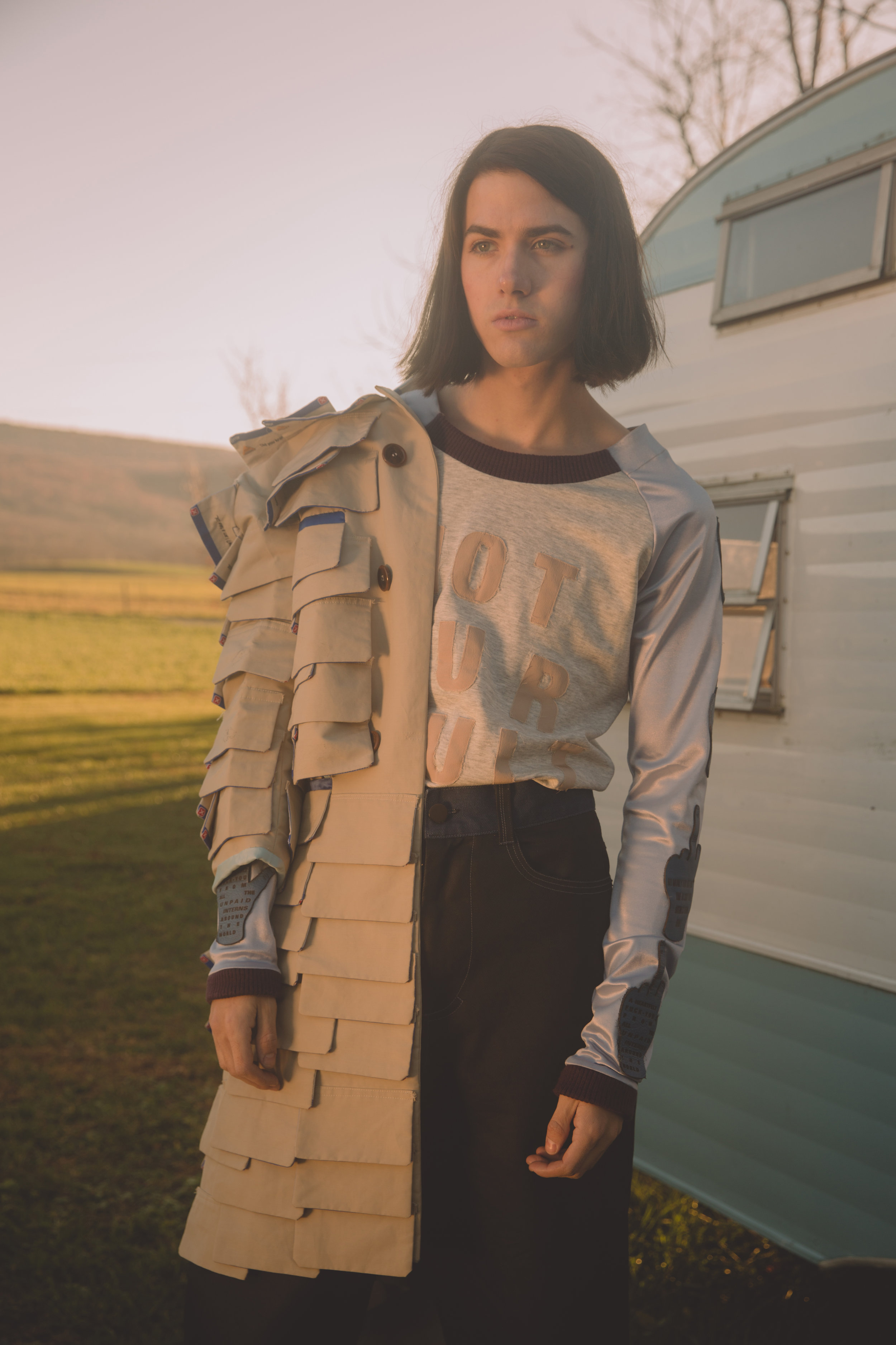 top + trousers NUS GNUYK, coat ACE KIM