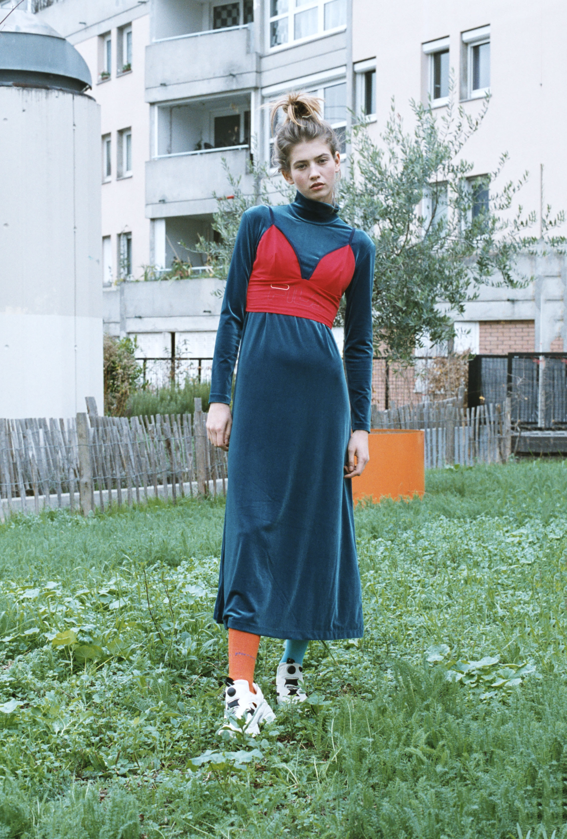 dress & OTHER STORIES , top FILA, socks PIERE CARDIN, shoes MARNI X ZALANDO