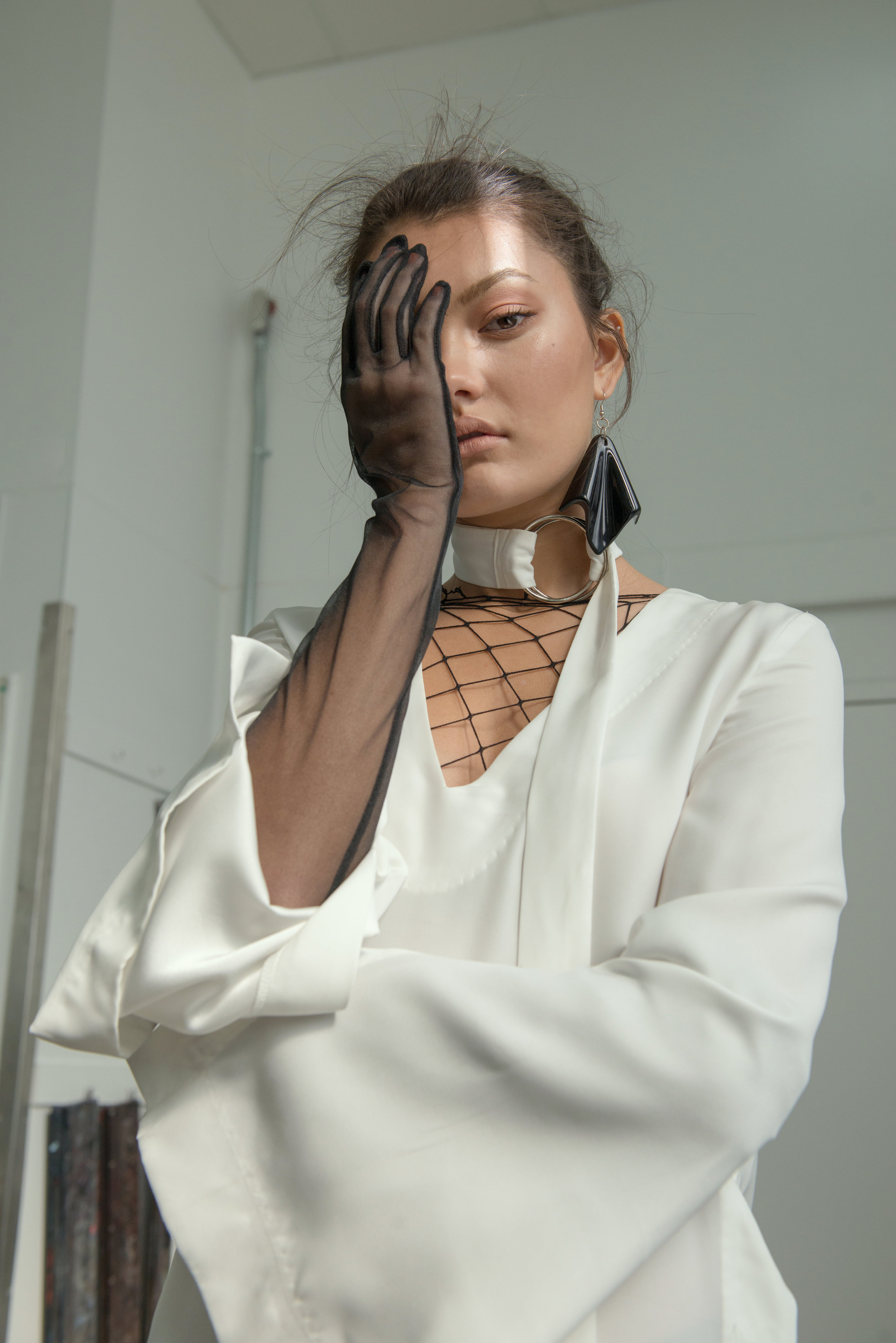 dress + gloves VINTAGE, earrings STYLIST'S ARCHIVE