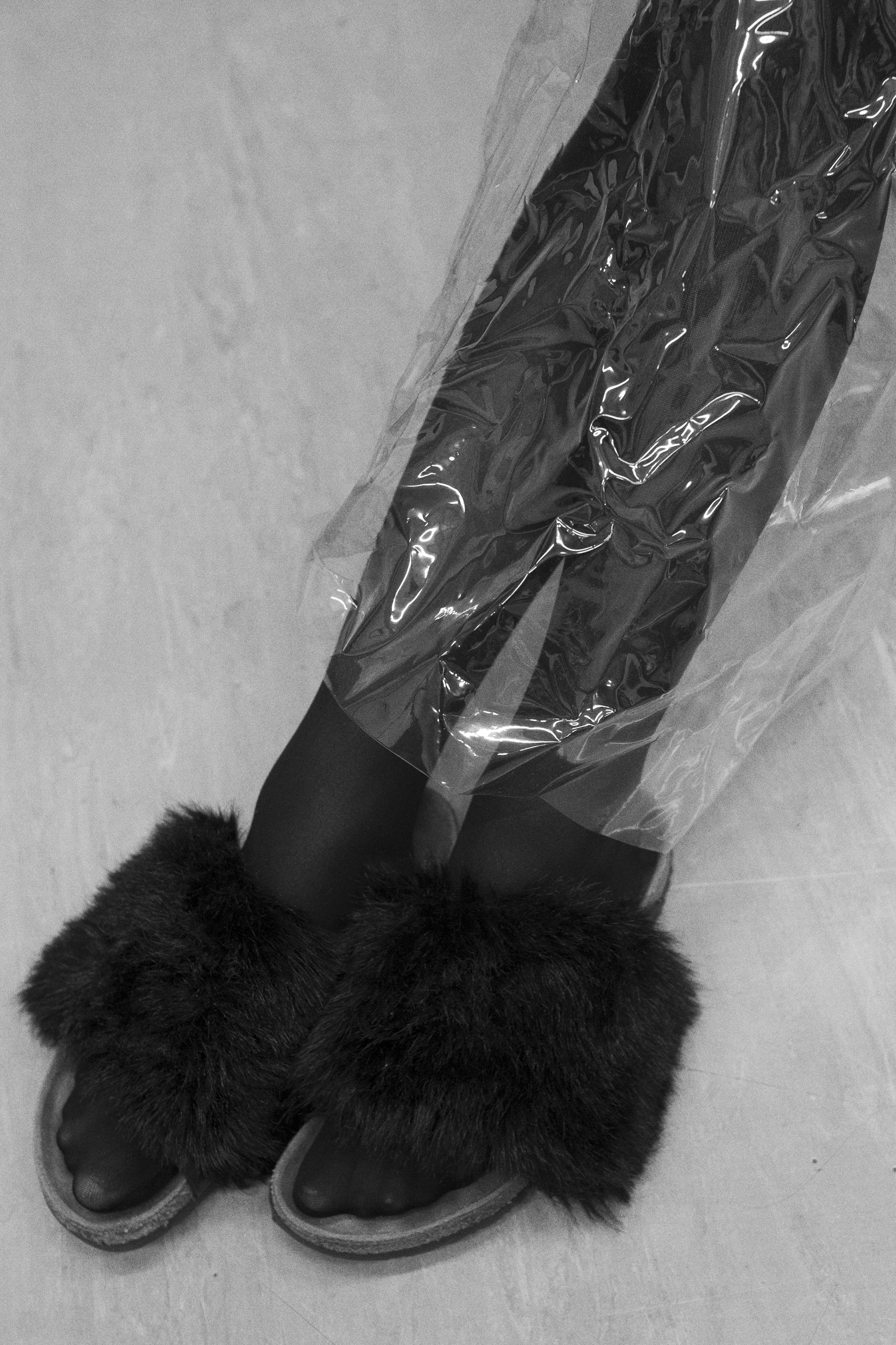 PVC + fluffy shoes STYLIST'S OWN