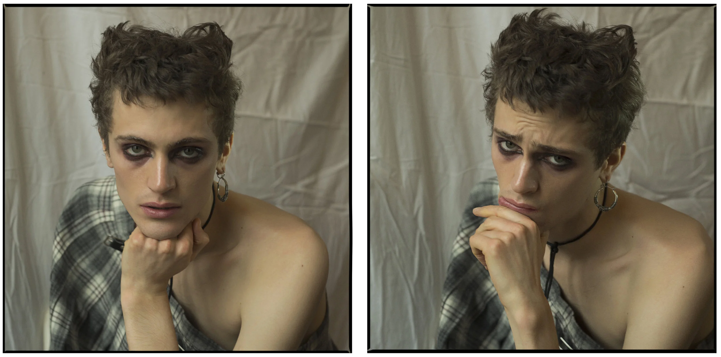model SAMUEL WORTHEN , jewellery + kilt SECOND HAND,