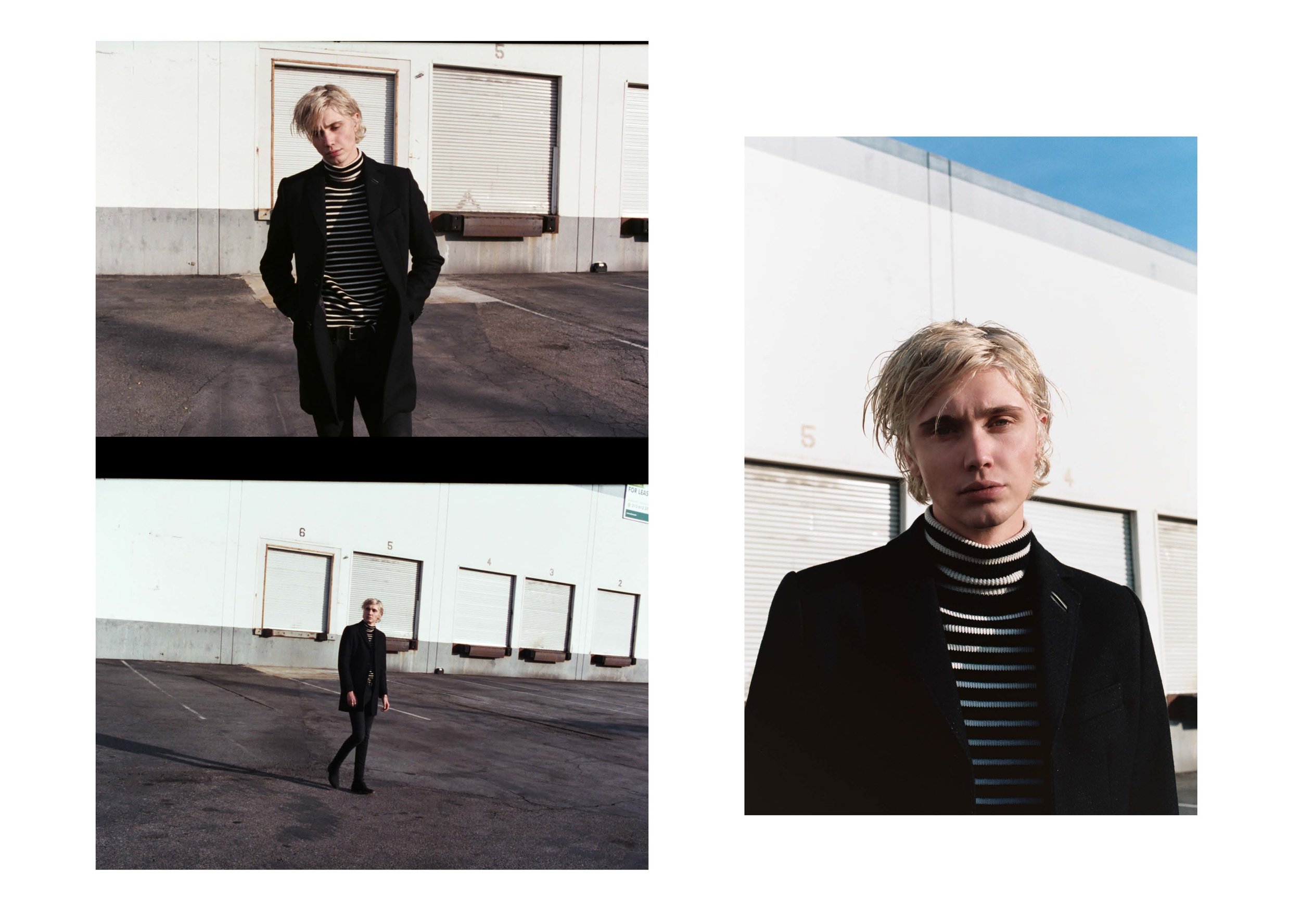 coat J.LINDEBERG , turtleneck SAINT LAURENT , belt + shoes J.LINDEBERG , accessories ALEXANDER MCQUEEN