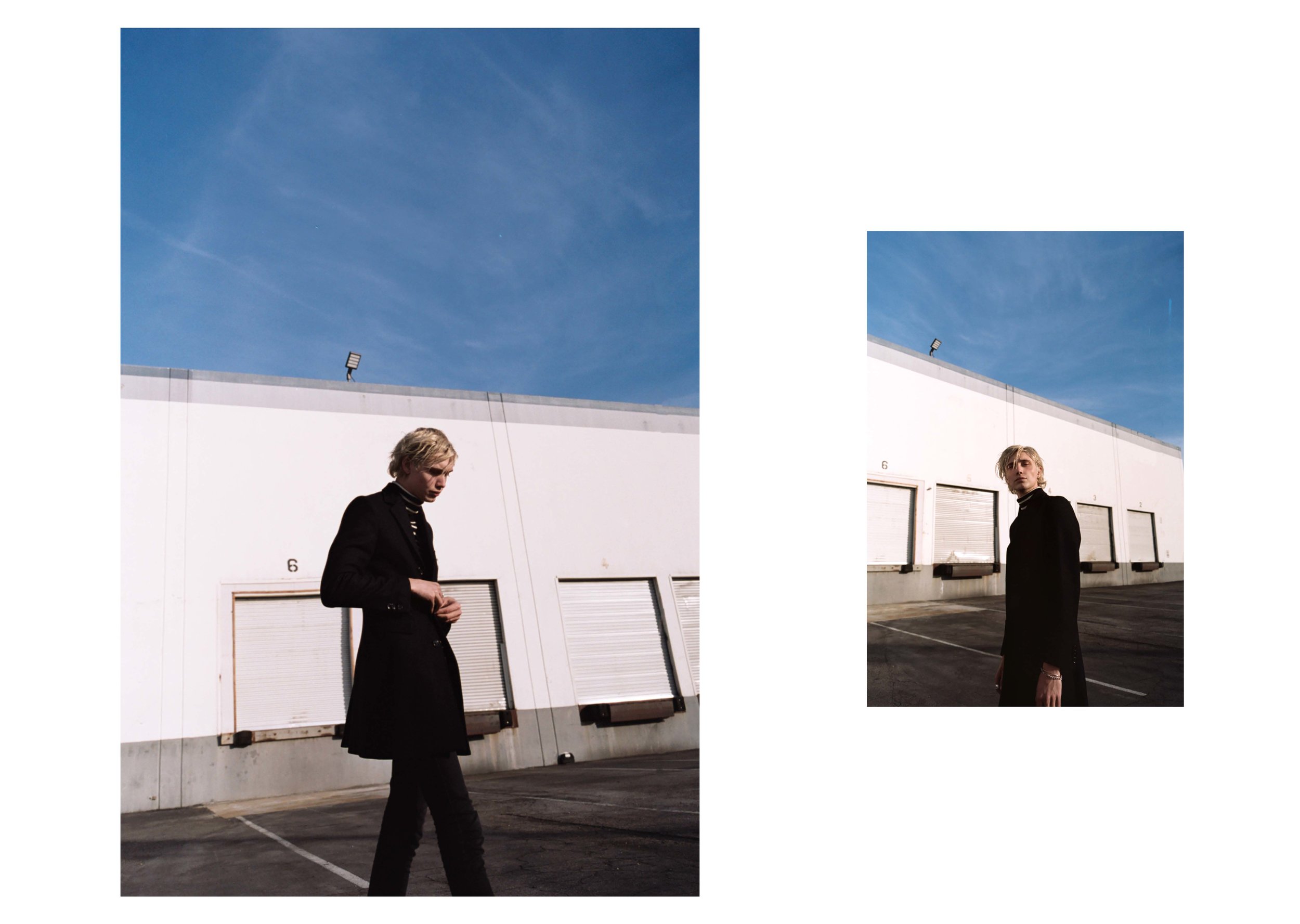 coat J.LINDEBERG , turtleneck SAINT LAURENT , belt + shoes J.LINDEBERG , accessories ALEXANDER MCQUEEN
