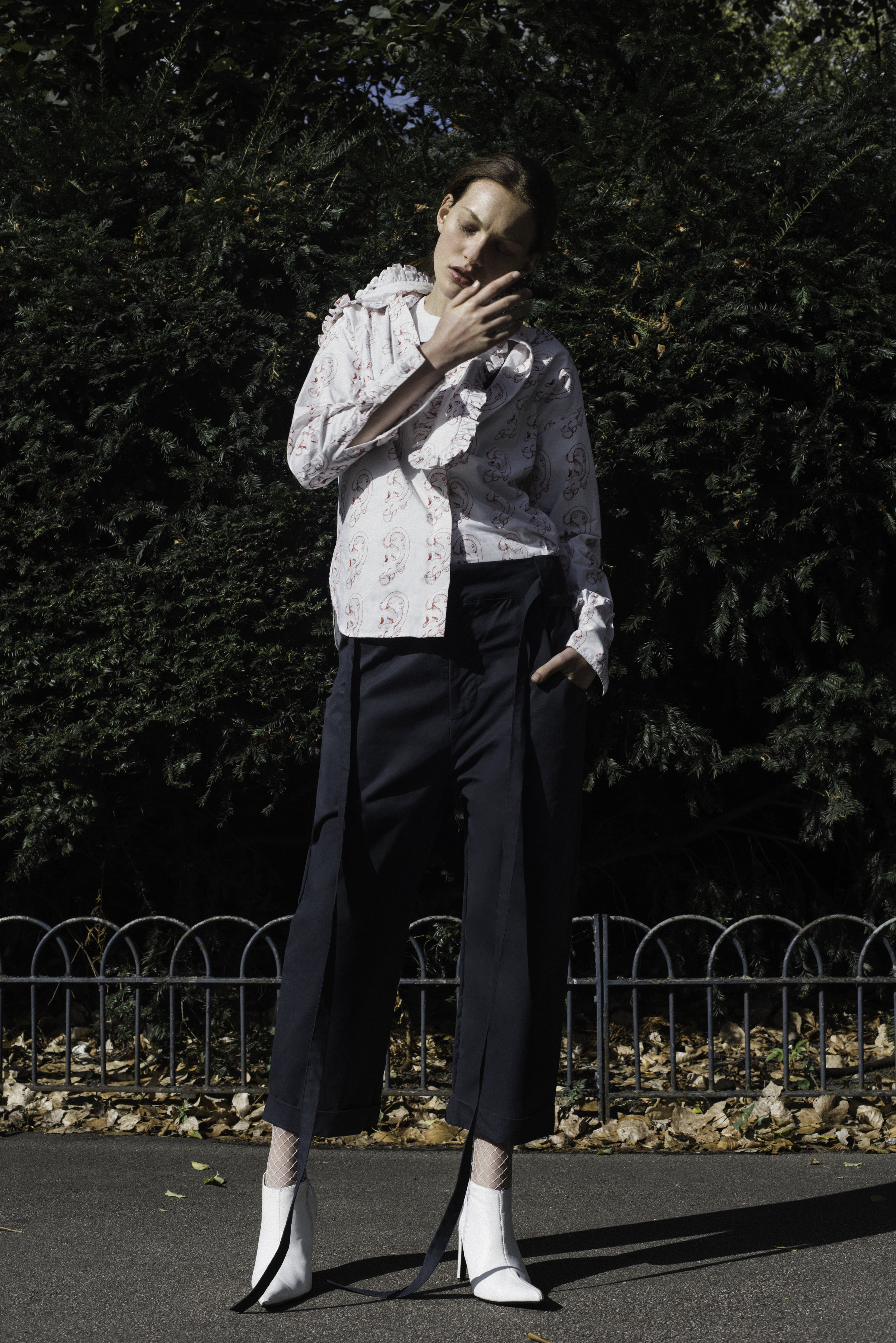 shirt ASHLEY WILLIAMS , t-shirt BLK DENIM , trousers PHOEBE ENGLISH , shoes FAUSTINE STEINMETZ