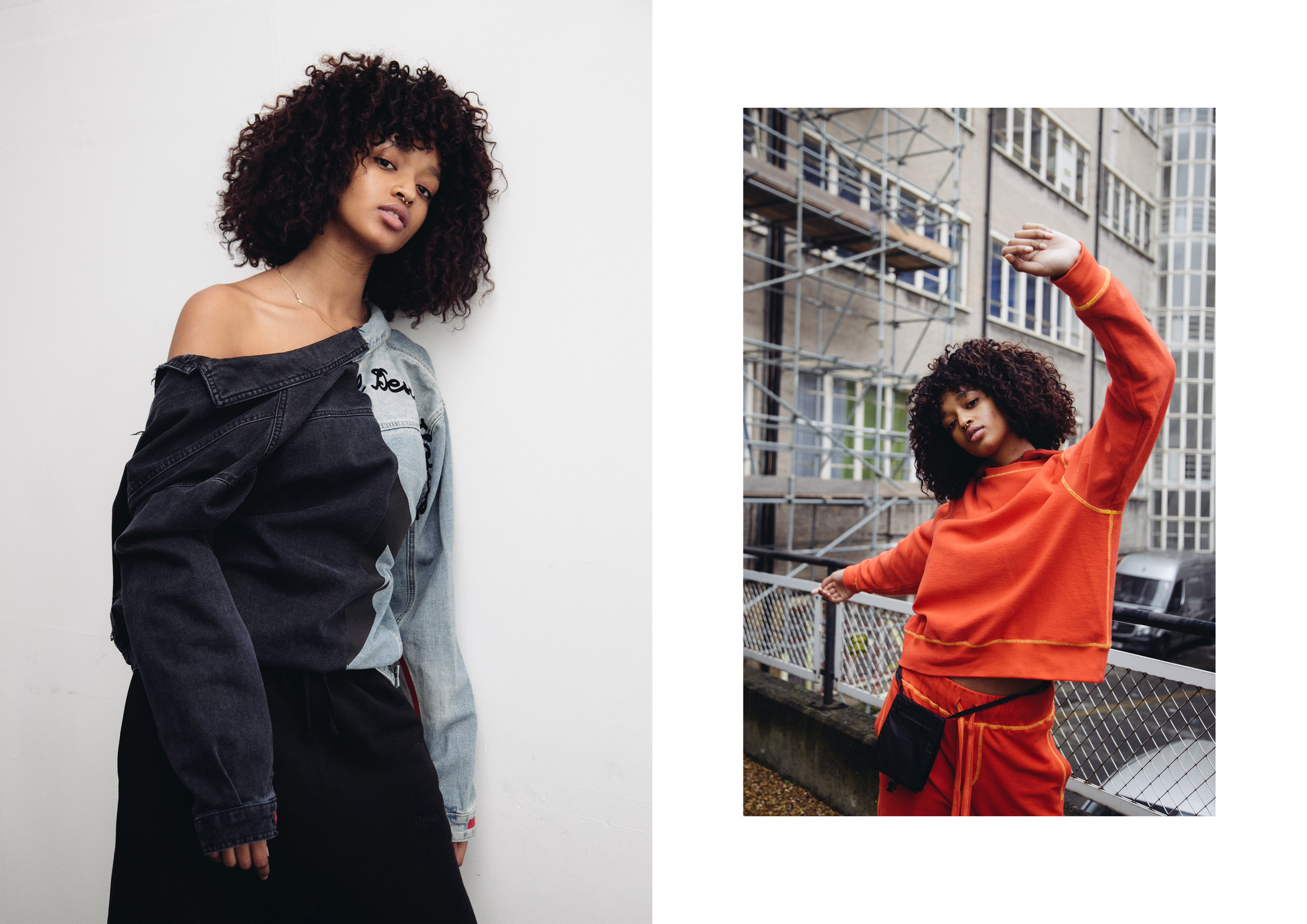LEFT model wears GEO MERCH , RIGHT model wears KAAN AMJAD