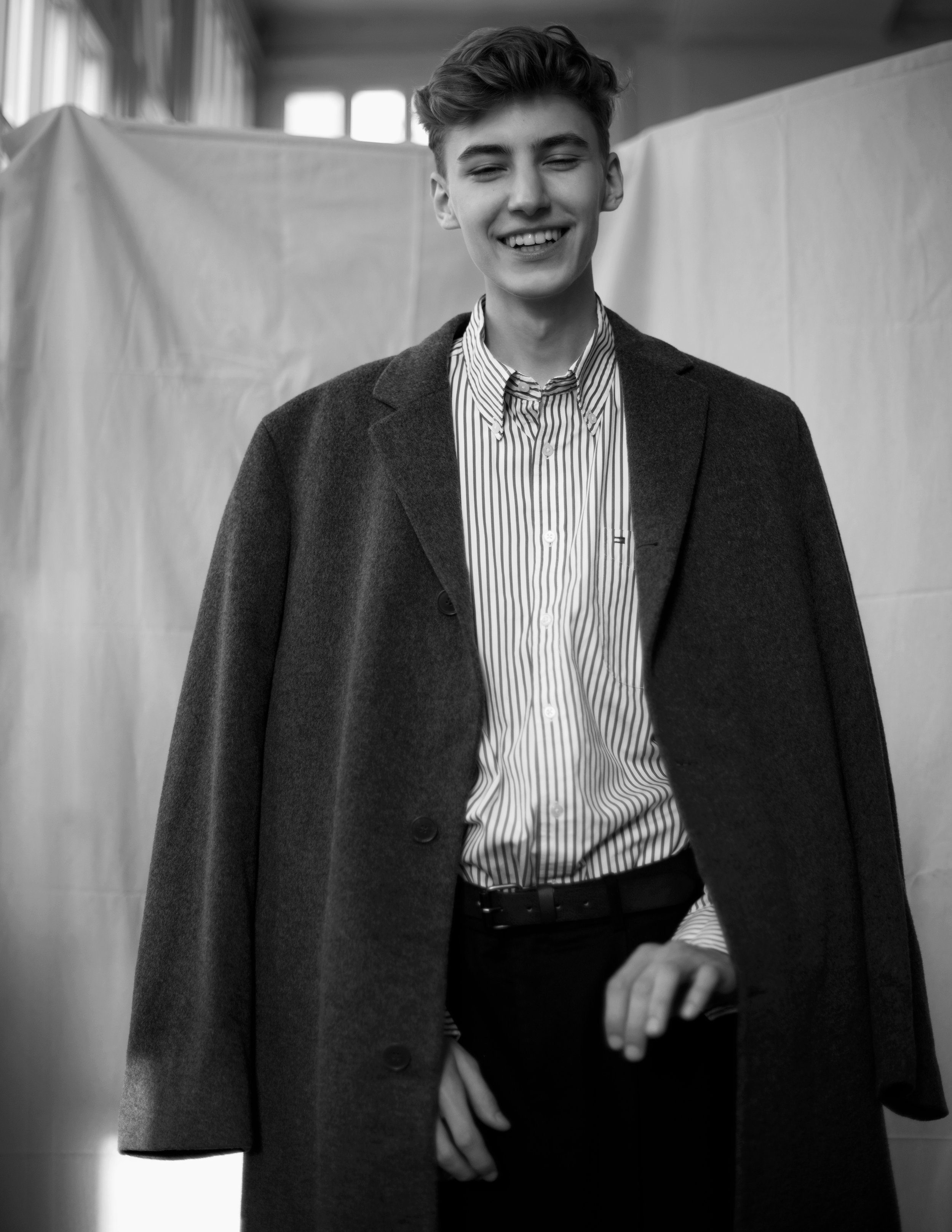 shirt TOMMY HILFIGER , coat HUGO BOSS , trousers BAZAR CONCEPT STORE