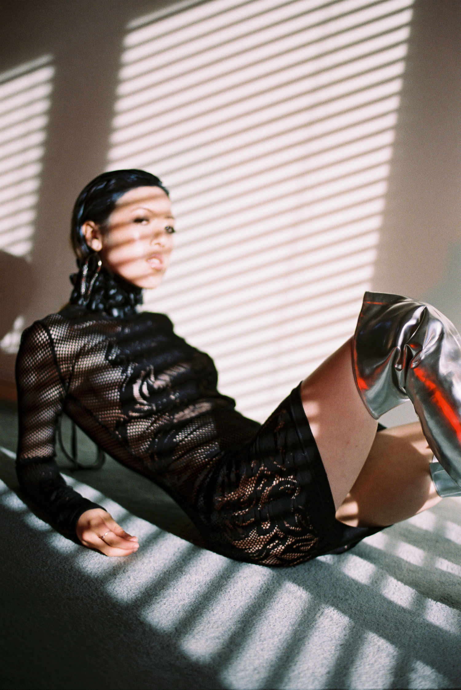 dress FILLES A PAPA , belt worn as choker CELINE, boots + jewellery STYLIST'S OWN