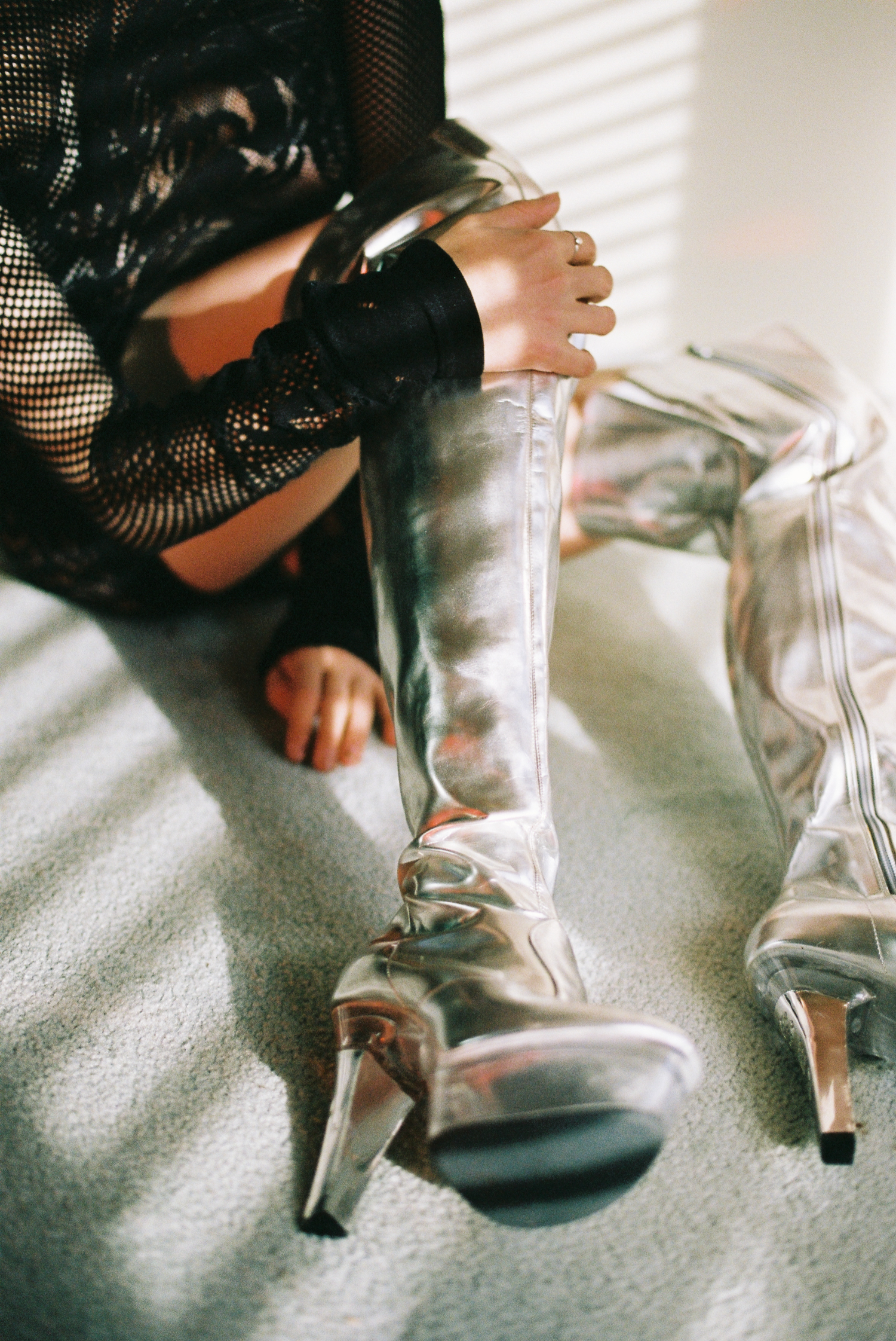 dress FILLES A PAPA , belt worn as choker CELINE, boots + jewellery STYLIST'S OWN