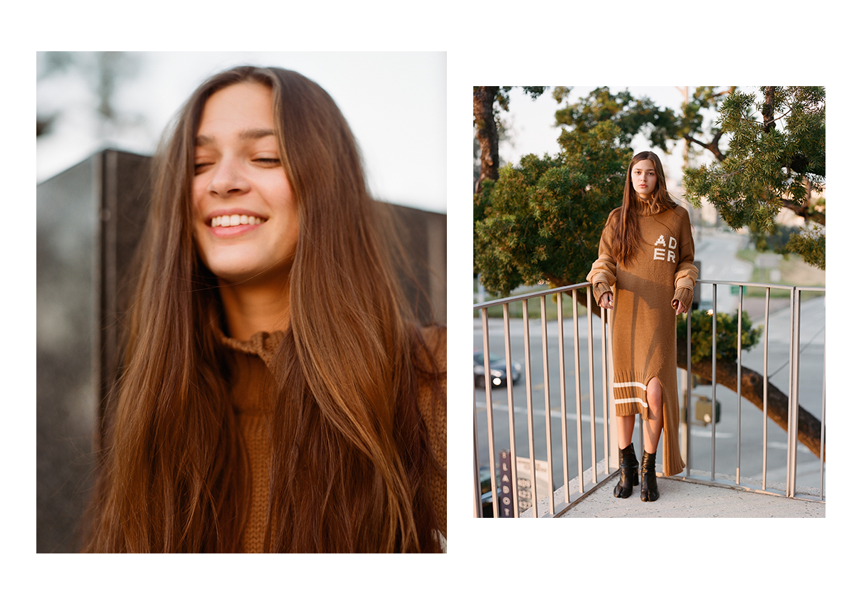 knit dress + arm warmer ADER ERROR, shoes MAISON MARGIELA 